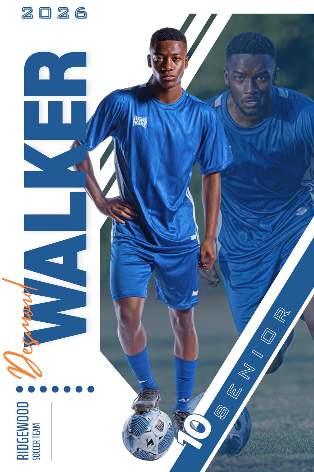 Dual Photo Soccer Poster Template | Editable in Photoshop | 2:3