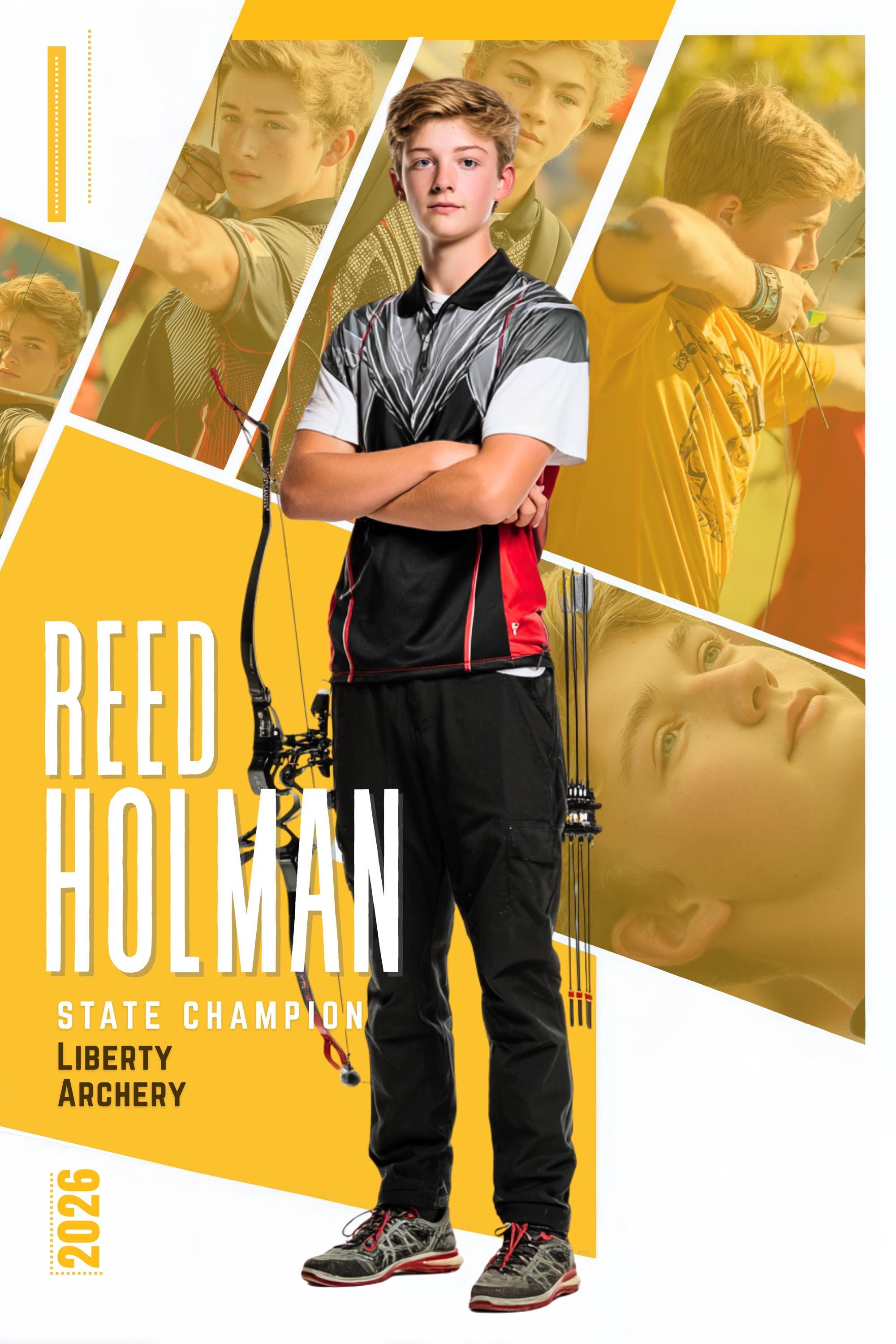 Multi-Photo Collage Archery Poster Template | Editable in Canva | 2:3