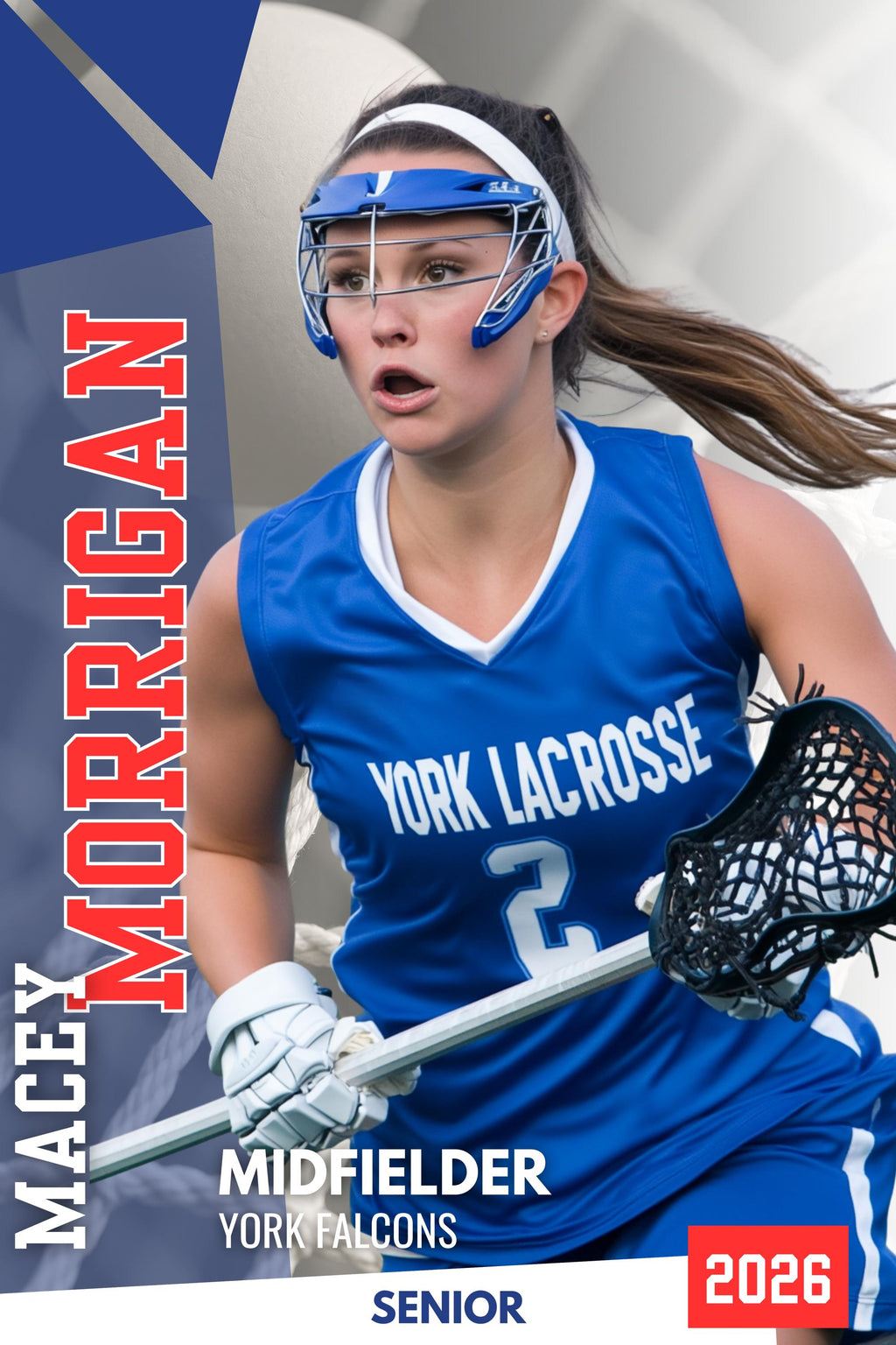Net & Ball Lacrosse Poster Template | Editable in Canva | 2:3