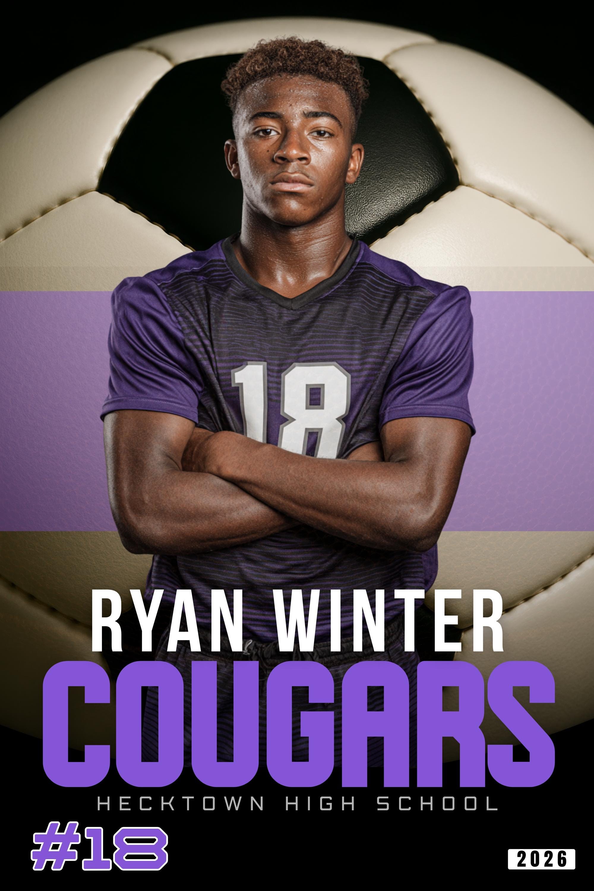 Soccer Ball Closeup Player Poster Template | Editable in Canva | 2:3