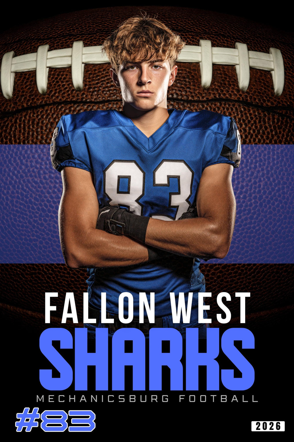 Football Texture Football Poster Template | Editable in Canva | 2:3