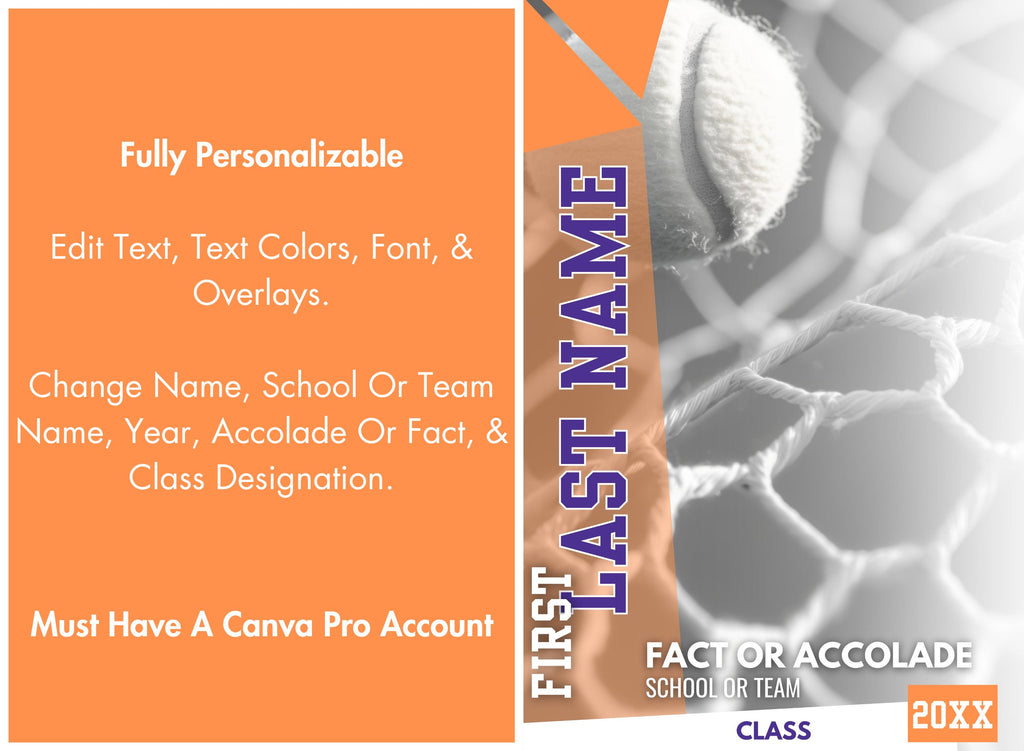 Net & Ball Tennis Poster Template | Editable in Canva | 2:3