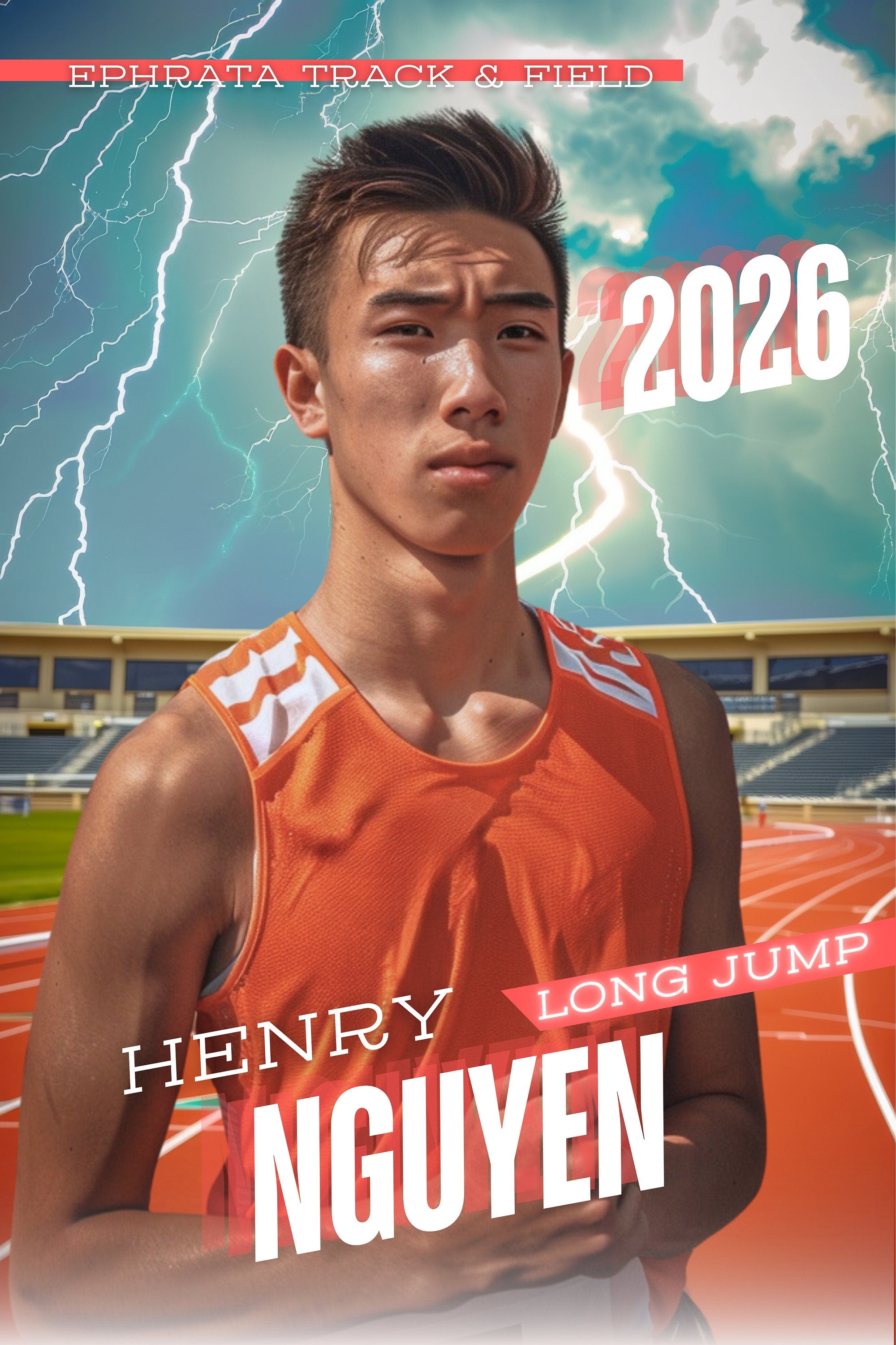Lightning Stadium Track Poster Template | Editable in Canva | 2:3