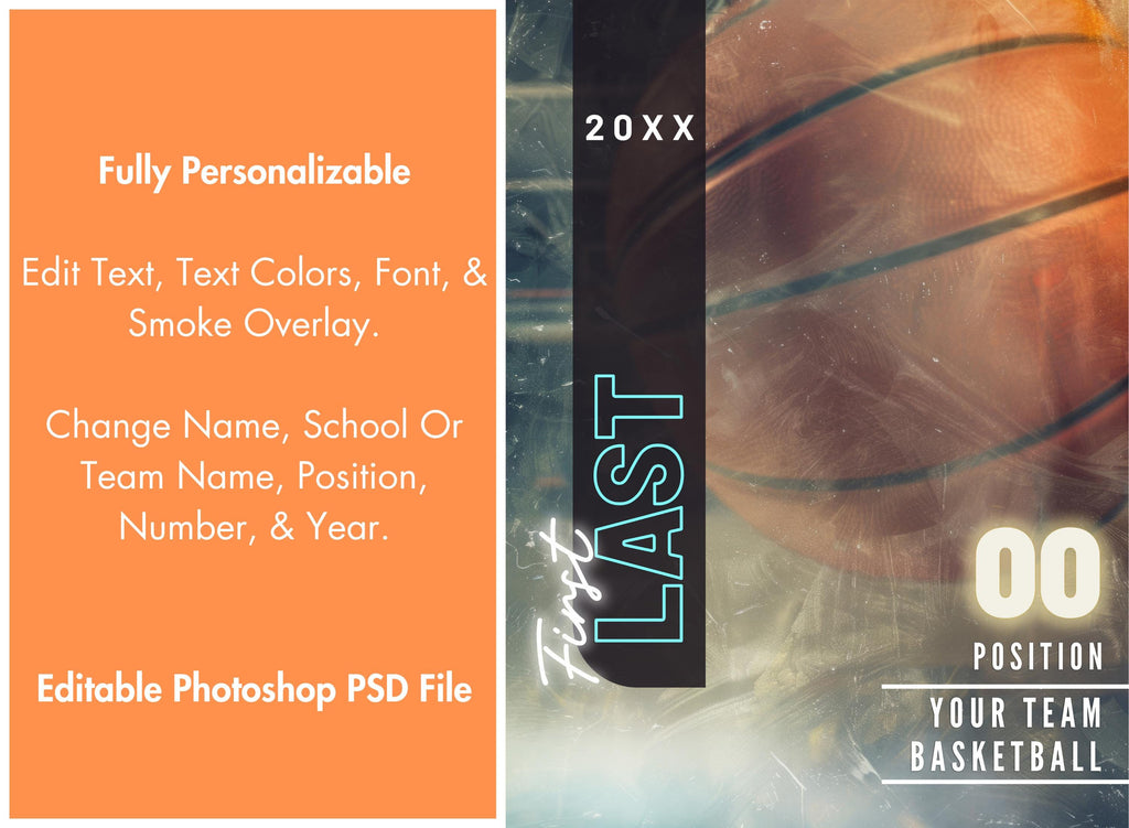 Smokey Basketball Basketball Poster Template | Editable in Photoshop | 3:4