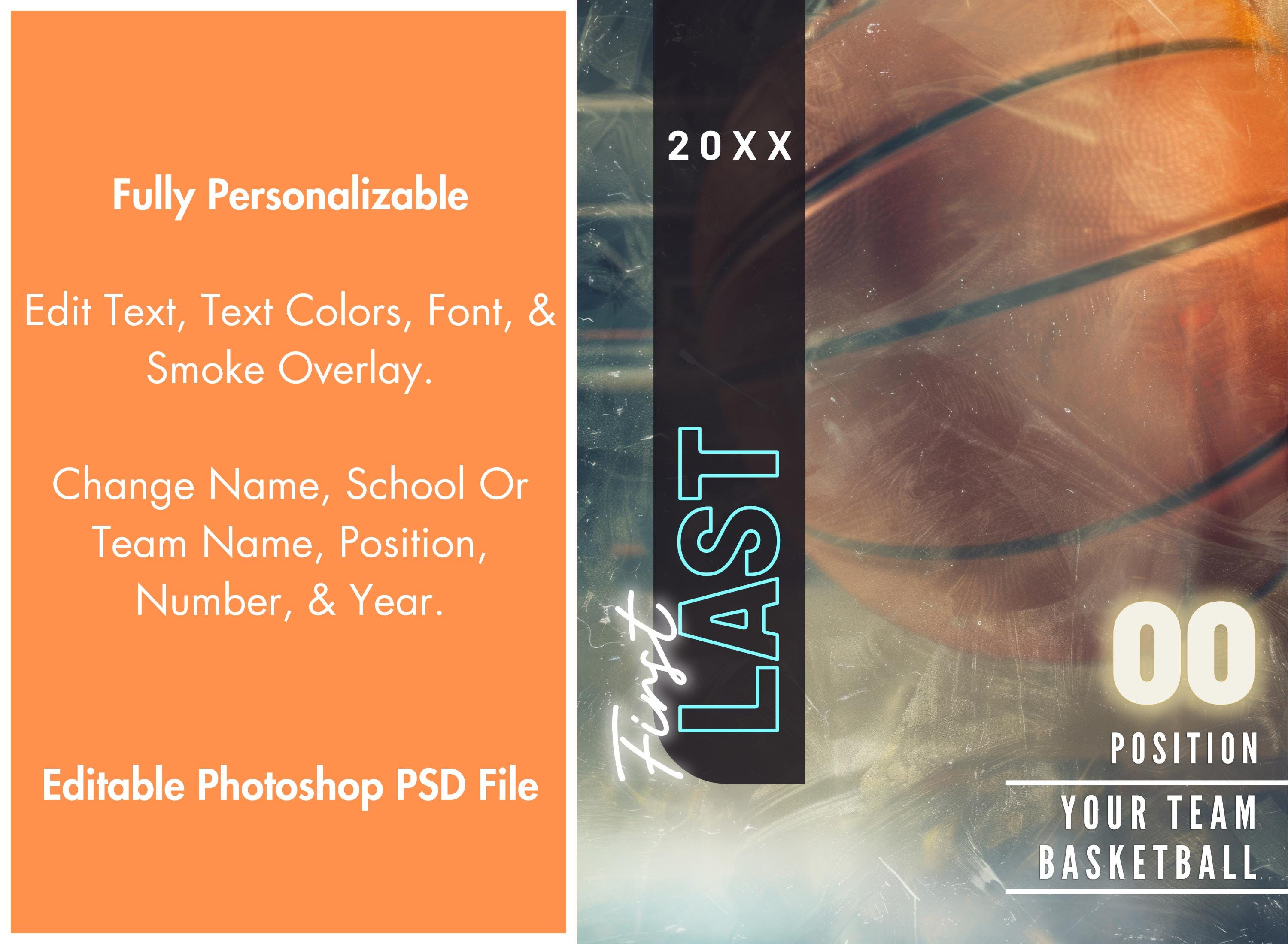 Smokey Basketball Basketball Poster Template | Editable in Photoshop | 3:4
