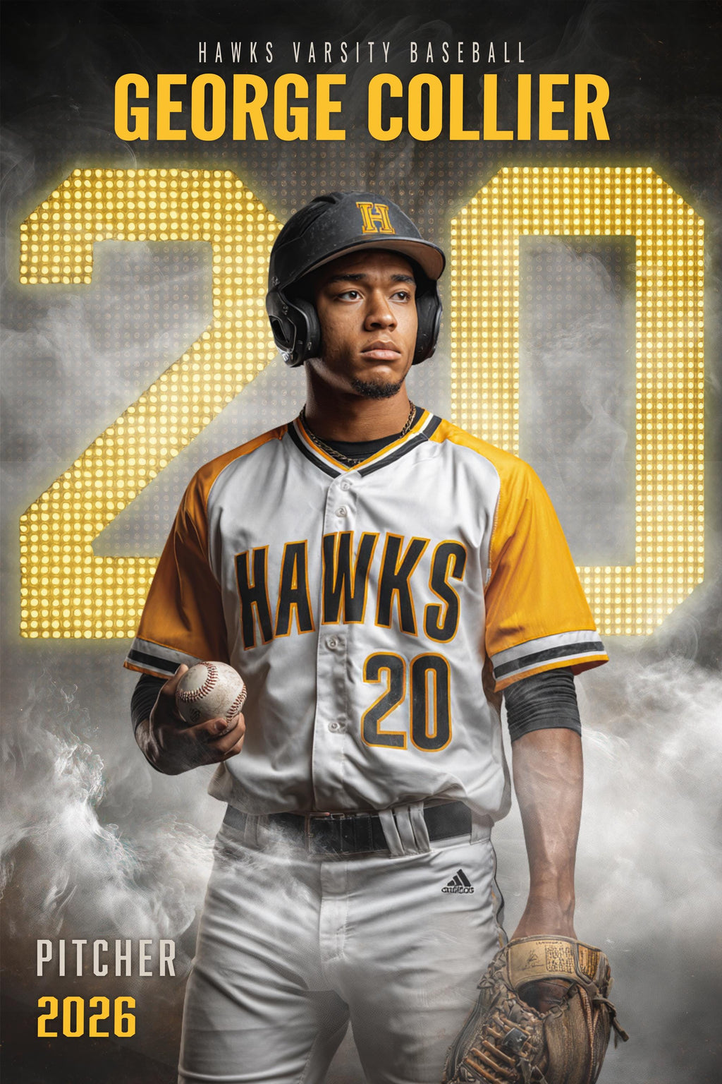 Scoreboard Numbers Baseball Poster Template | Editable in Photoshop | 2:3