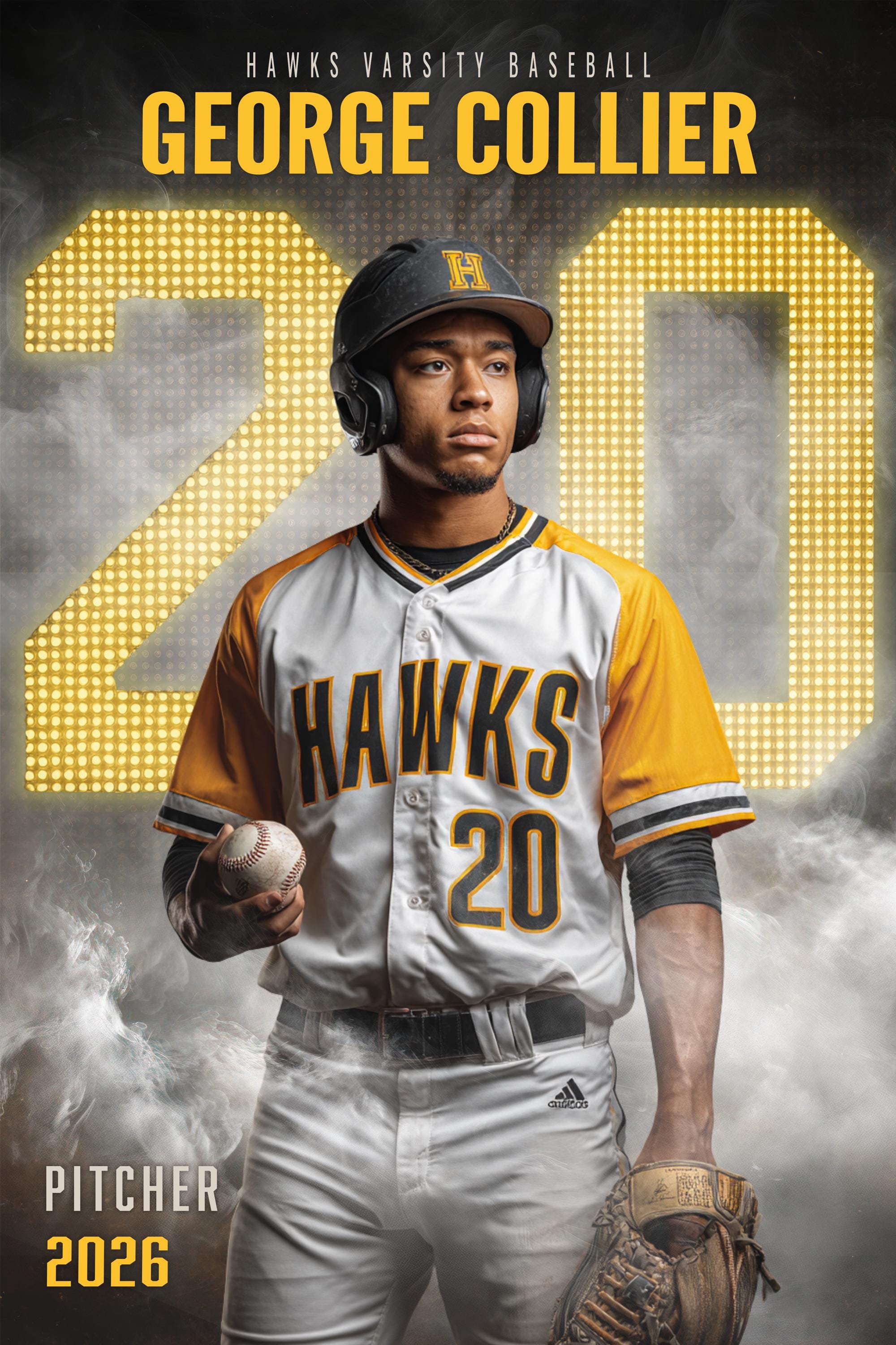 Scoreboard Numbers Baseball Poster Template | Editable in Photoshop | 2:3