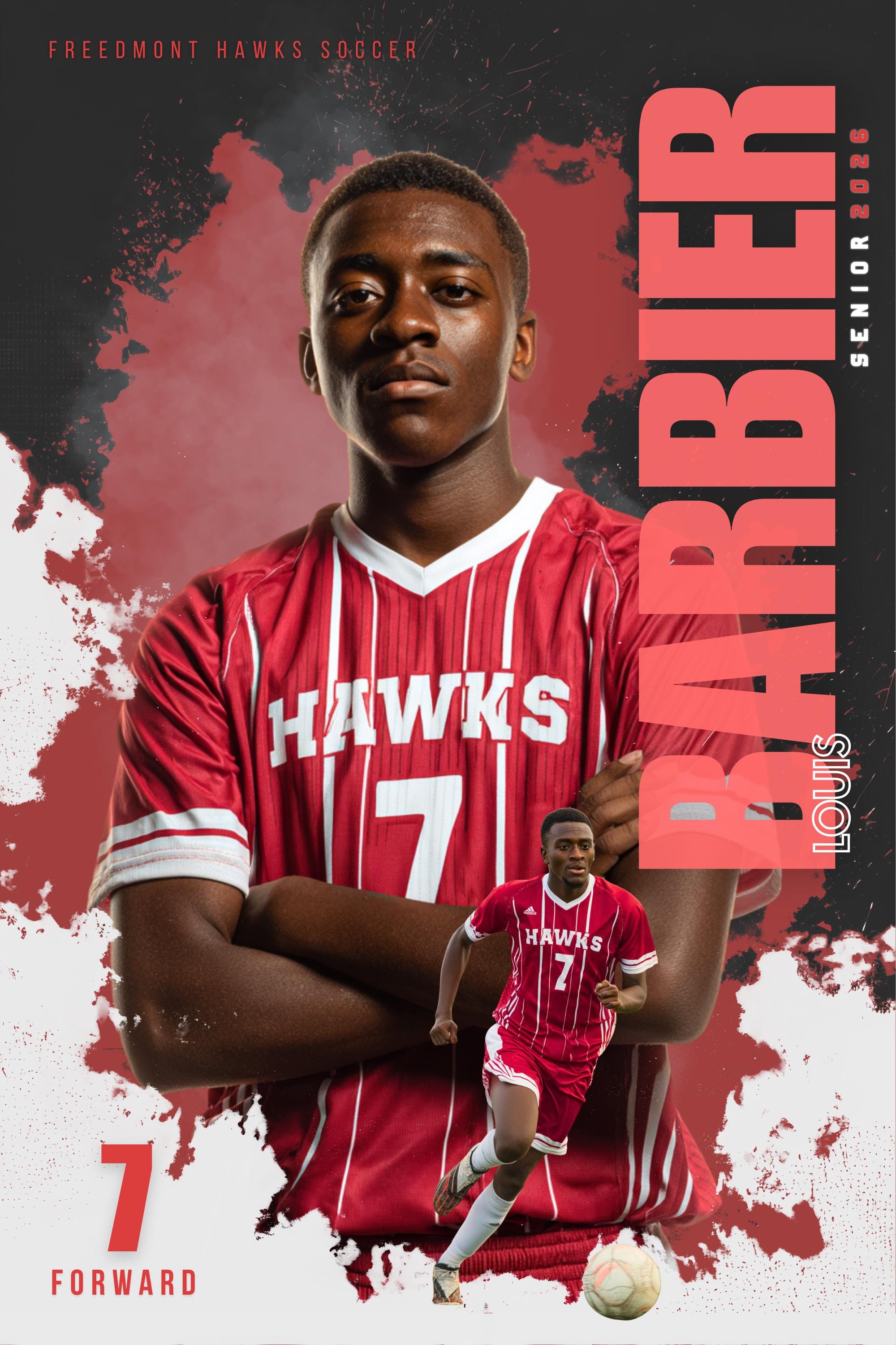 Color Splash Soccer Poster Template | Editable in Canva | 2:3
