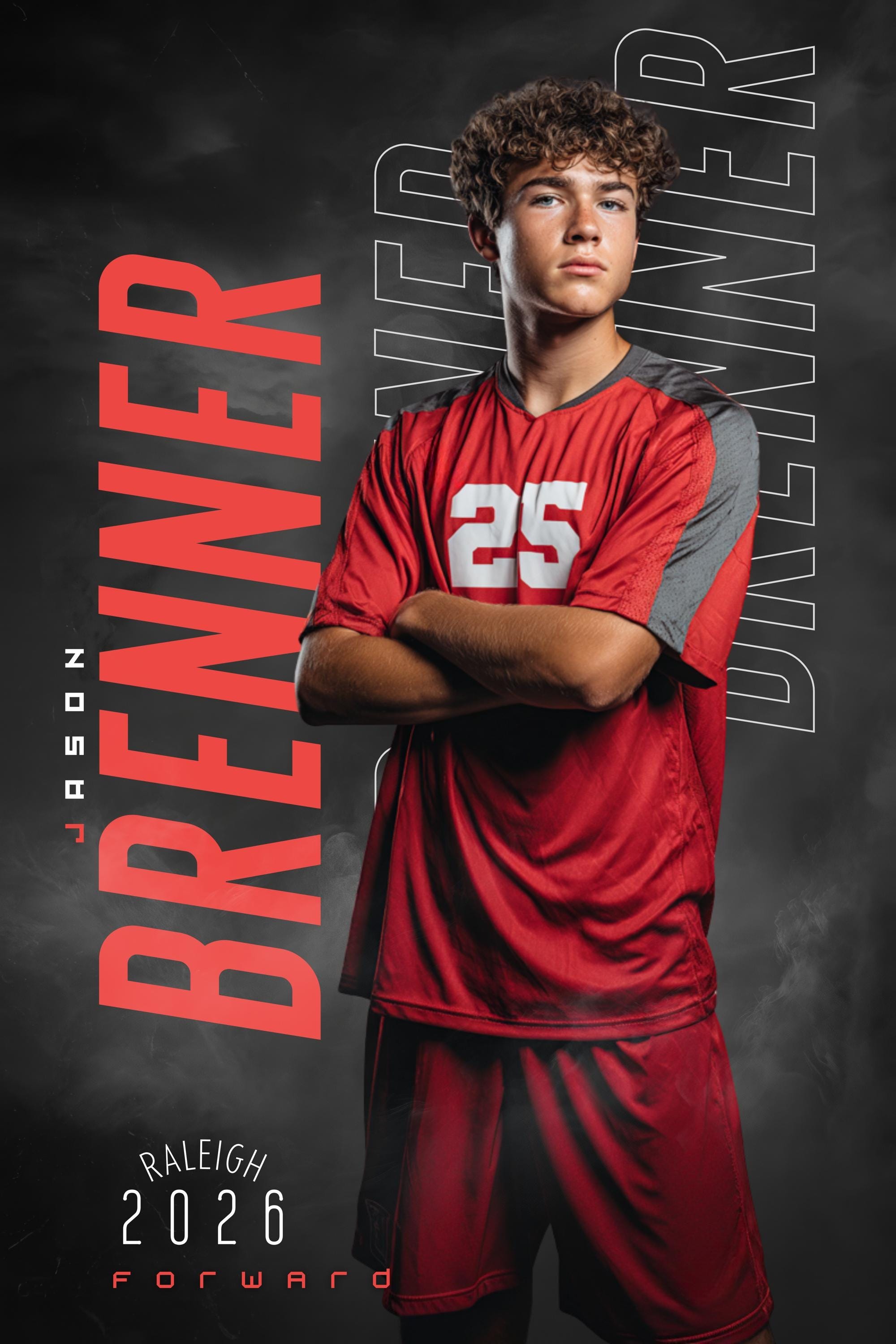 Repeating Name Soccer Poster Template | Editable in Canva | 2:3