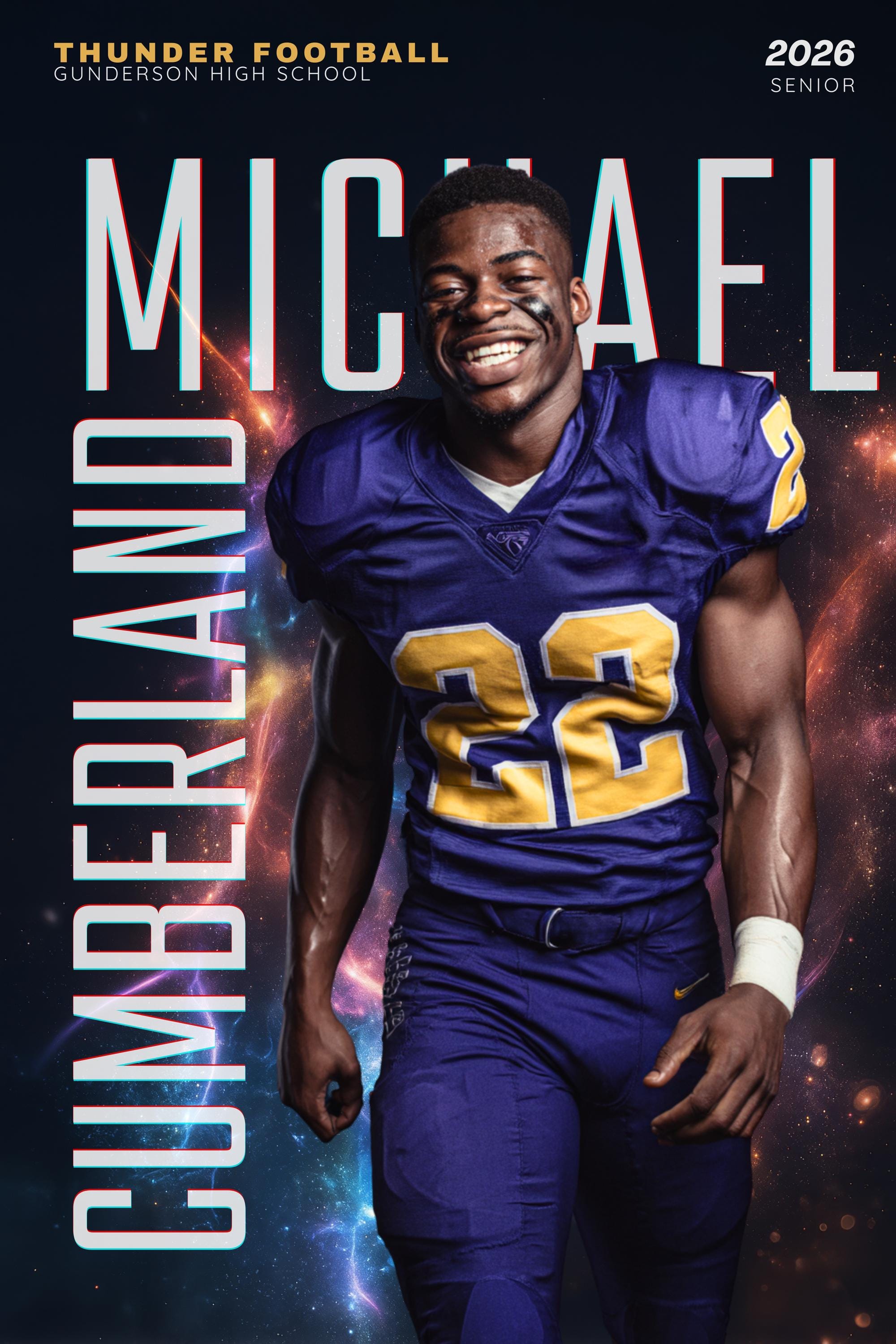 Cosmic Football Poster Template | Editable in Canva | 2:3