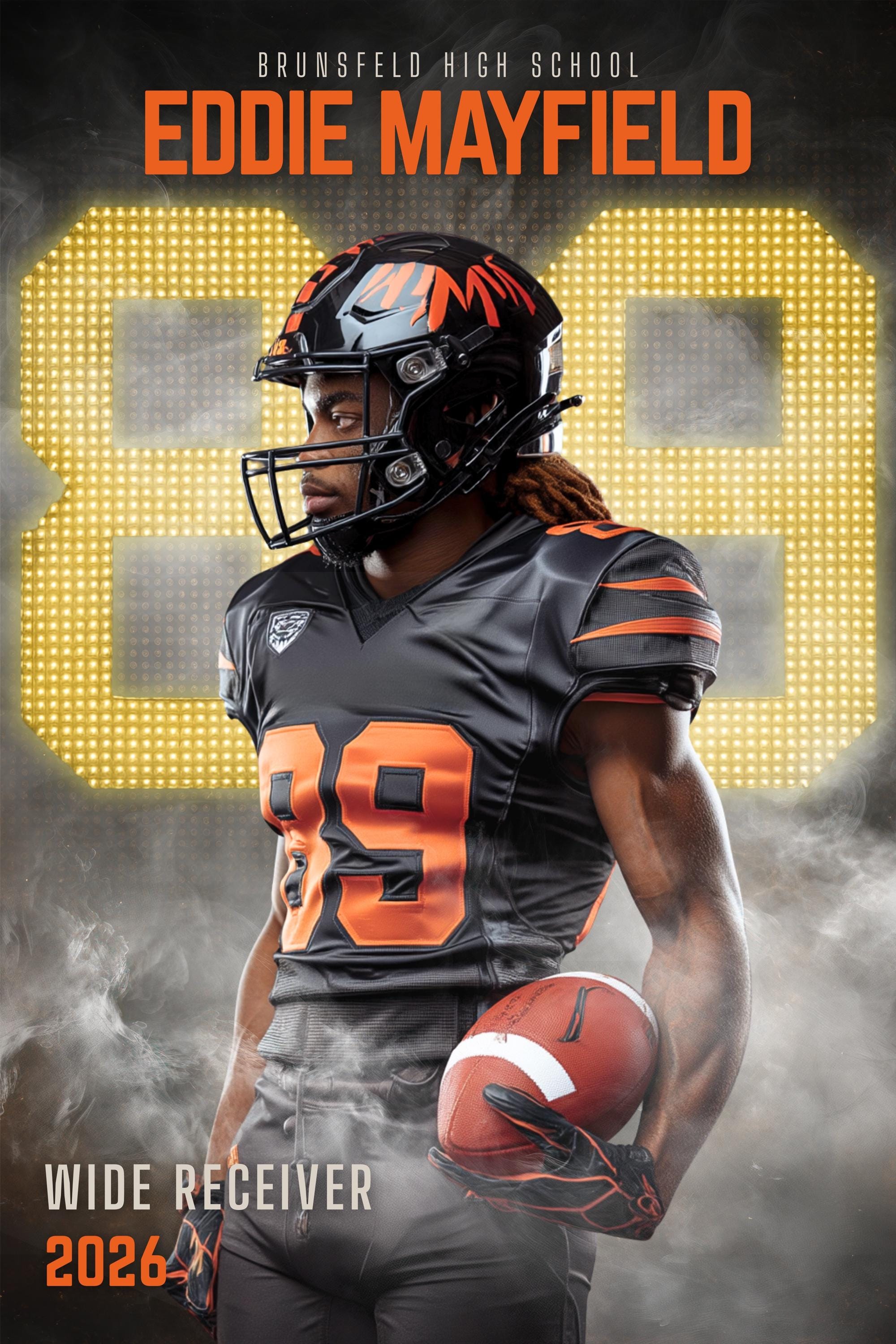 Scoreboard Numbers Football Poster Template | Editable in Canva | 2:3