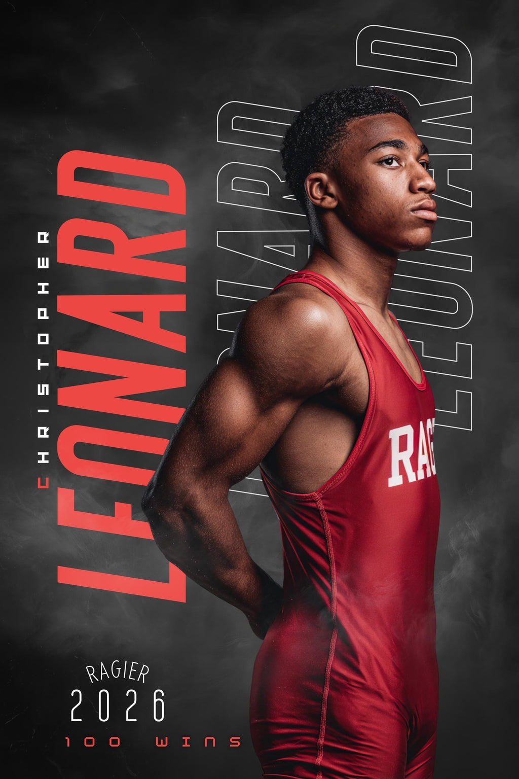 Repeating Name Wrestling Poster Template | Editable in Canva | 2:3