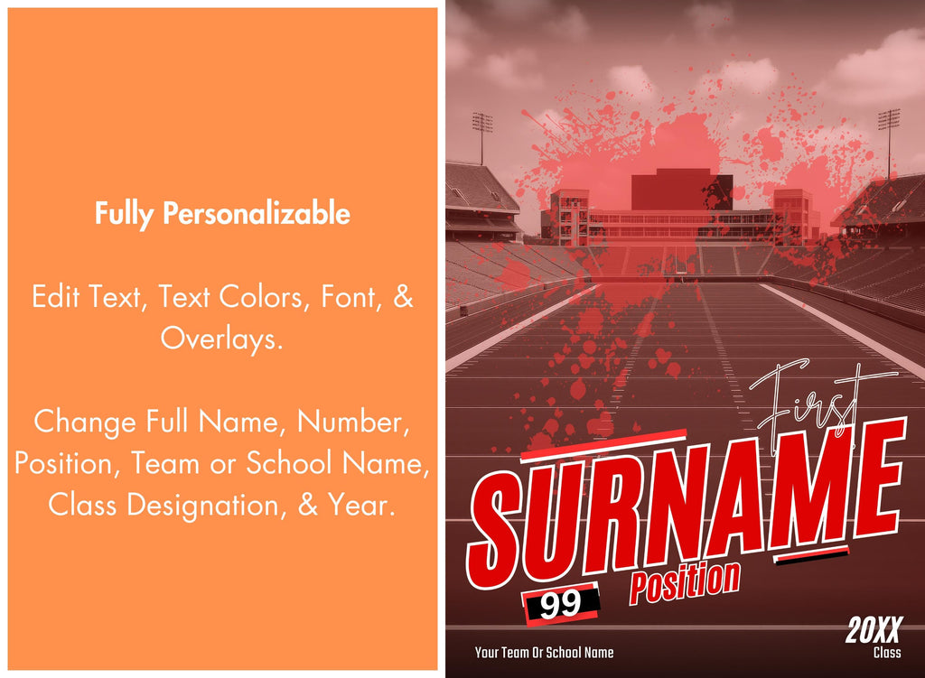 Football Player Poster Template | Editable in Canva | 2:3