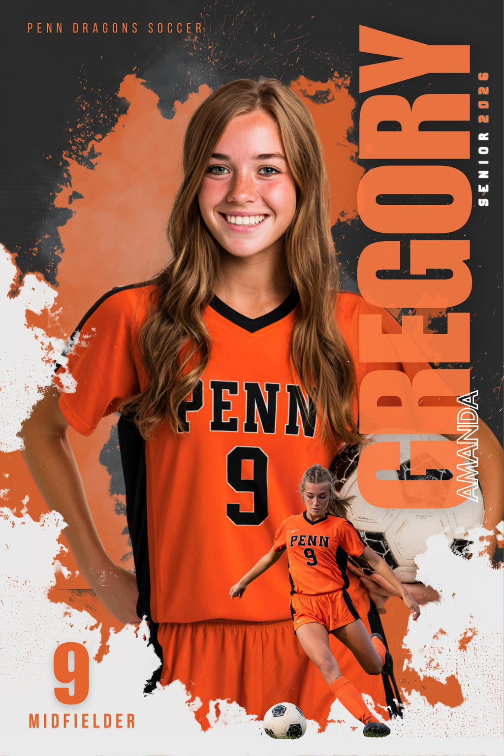Color Splash Soccer Poster Template | Editable in Canva | 2:3