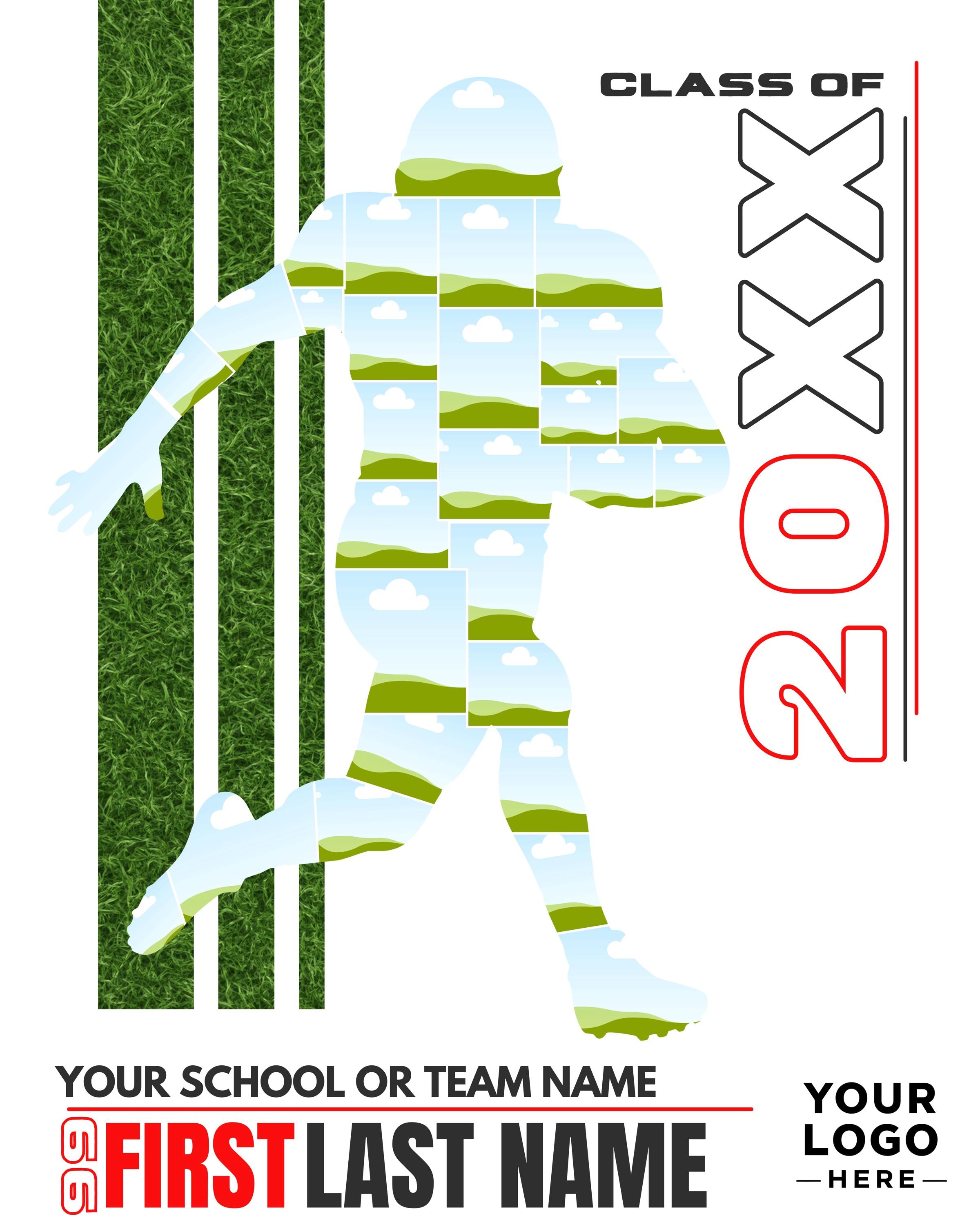 Football Photo Collage Template | Editable in Canva | 4:5 | Silhouette Style