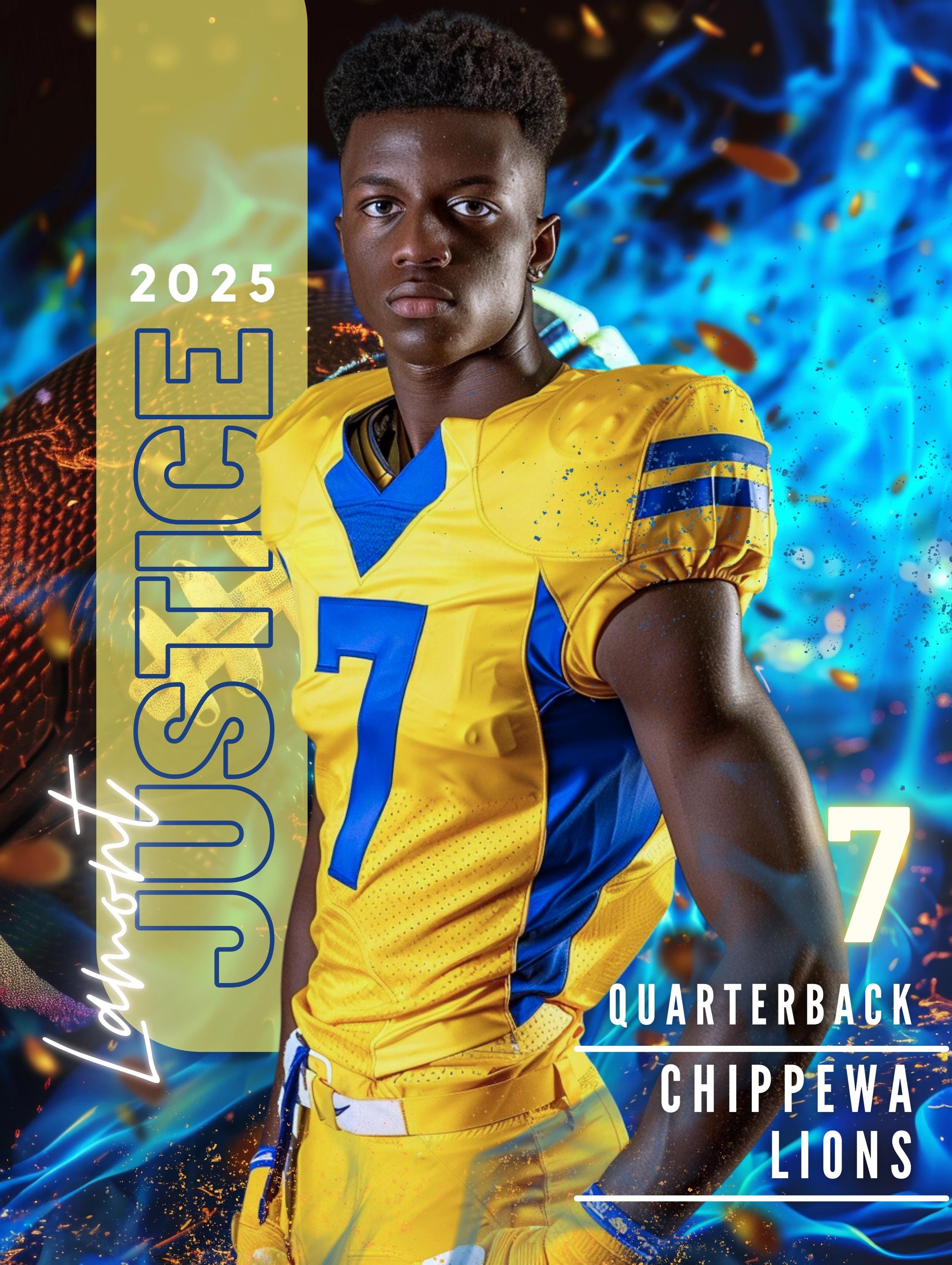 Blue Fire Football Poster Template | Editable in Canva | 3:4 & 5:8