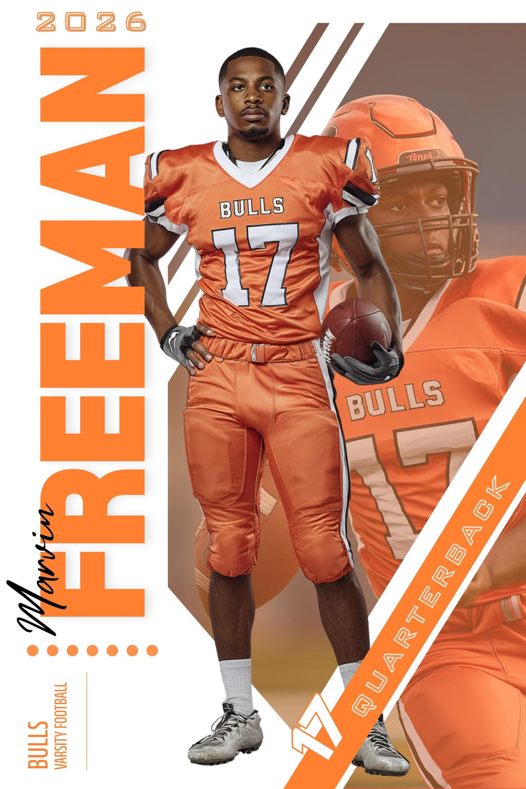 Dual Photo Football Poster Template | Editable in Photoshop | 2:3