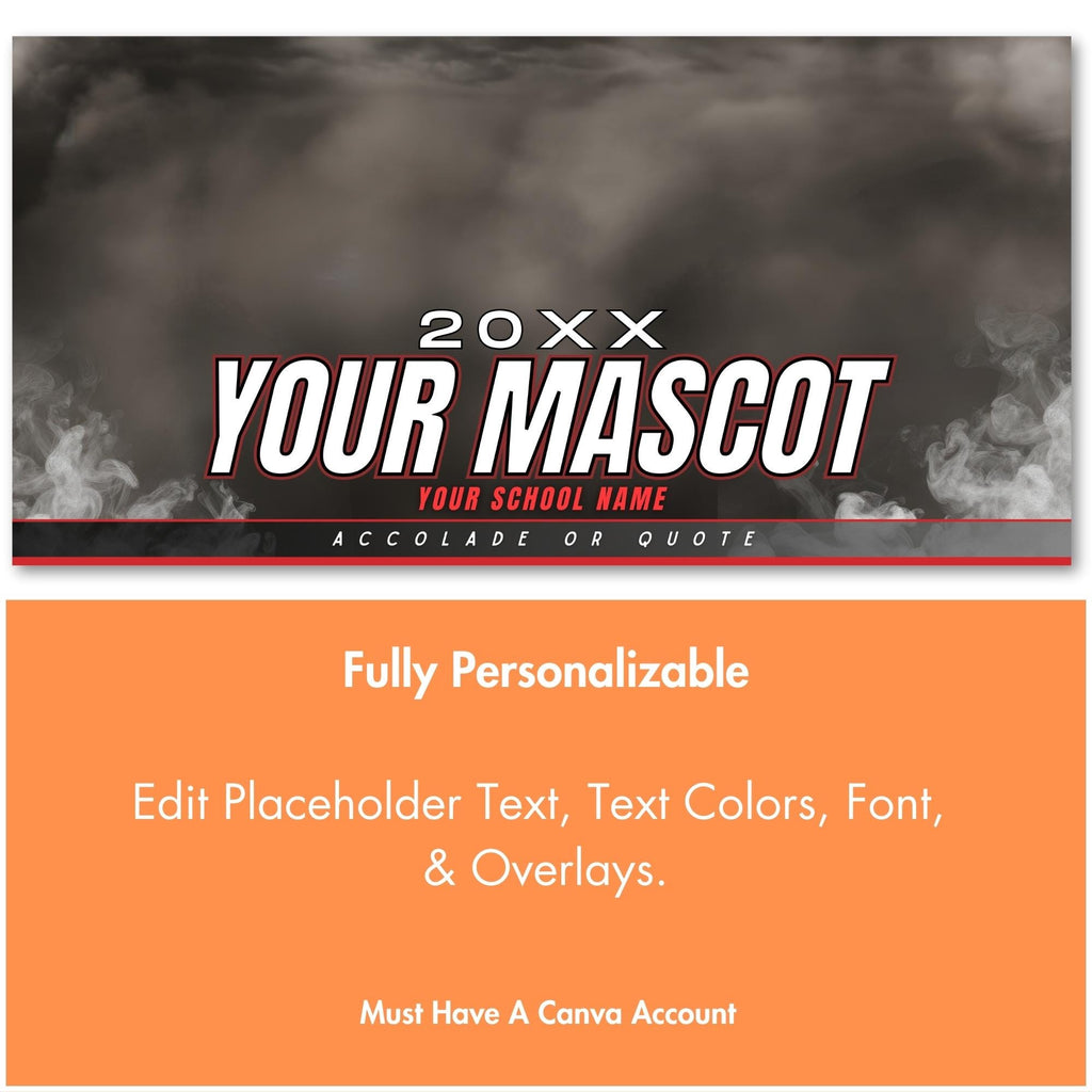 All Sports Team Banner Template | Editable in Canva | 2:1 | Senior Night Poster, Gameday Banner, Team Graphic