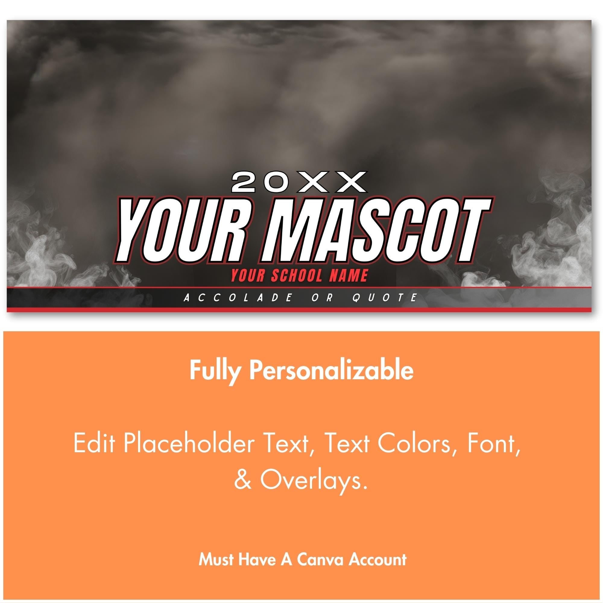 All Sports Team Banner Template | Editable in Canva | 2:1 | Senior Night Poster, Gameday Banner, Team Graphic