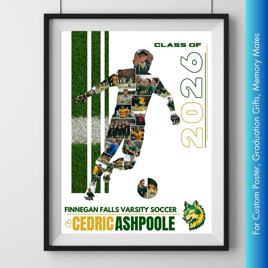 Soccer Collage Poster Template | Editable in Canva | 4:5 | Silhouette Style