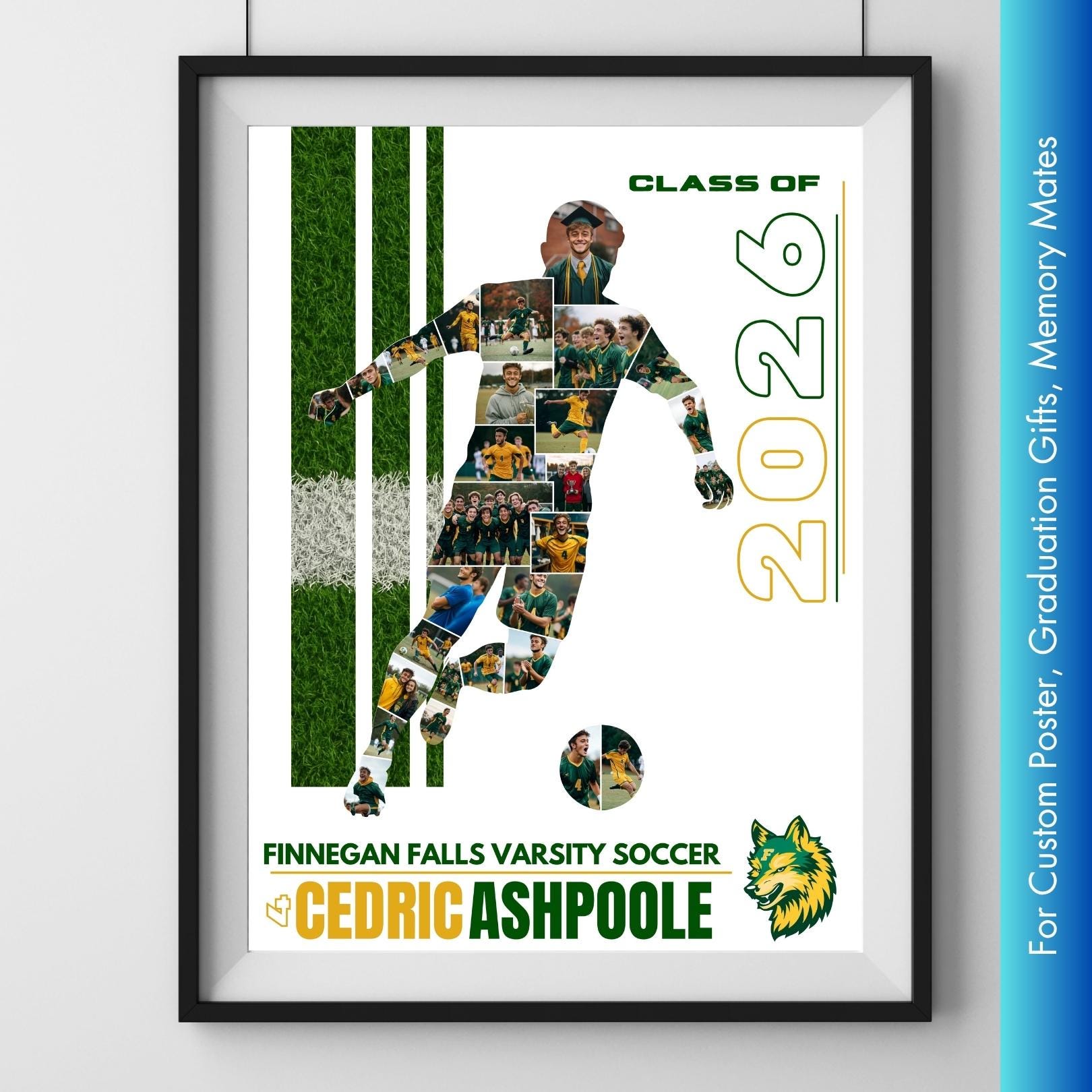 Soccer Collage Poster Template | Editable in Canva | 4:5 | Silhouette Style