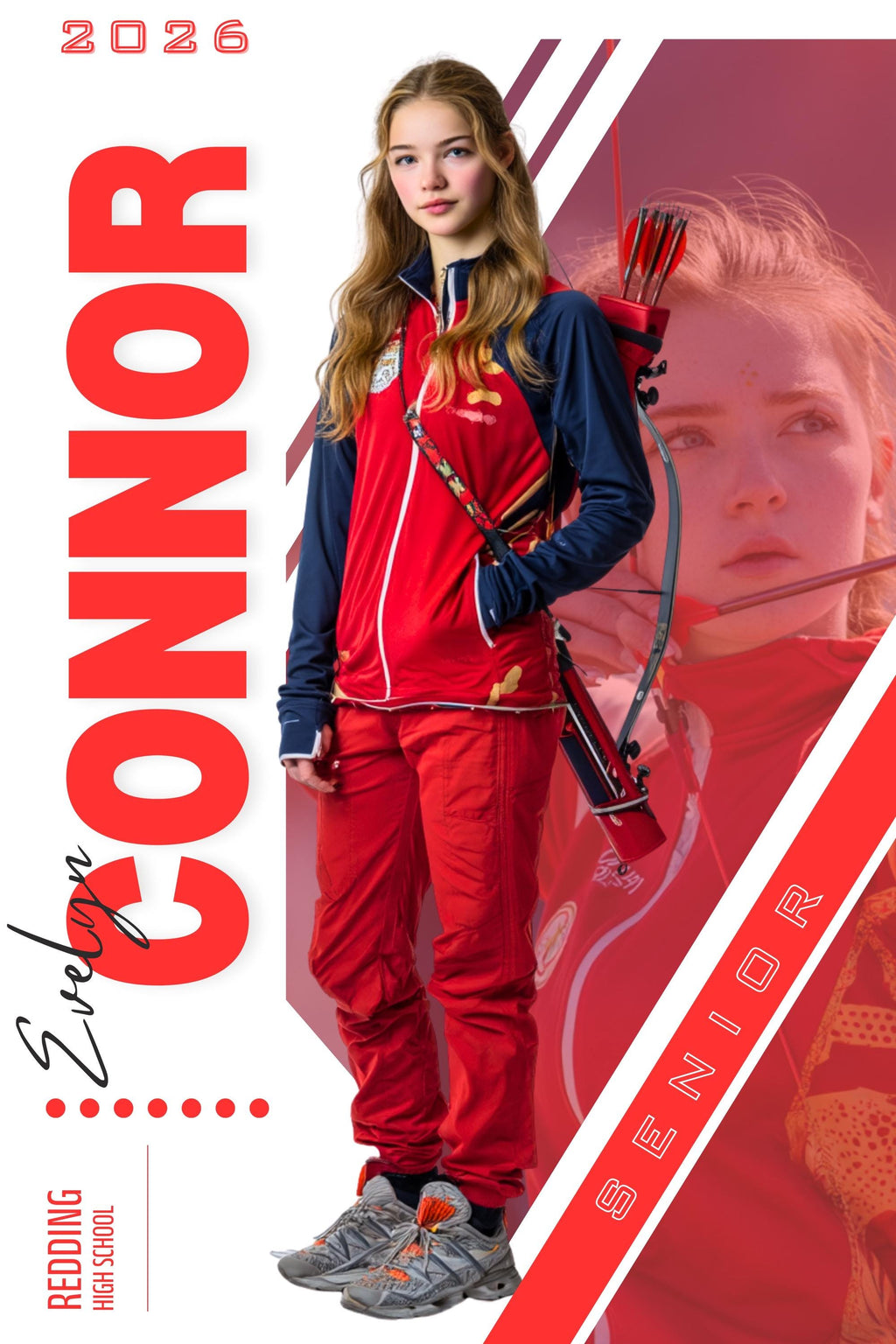Dual Photo Archery Poster Template | Editable in Canva | 2:3