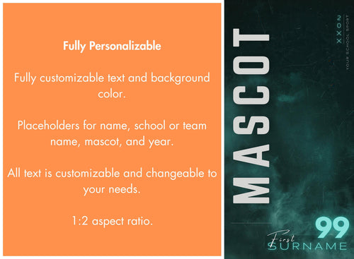 Baseball Banner Canva Template | Poster, Player Card, & Memory Mate | 1:2