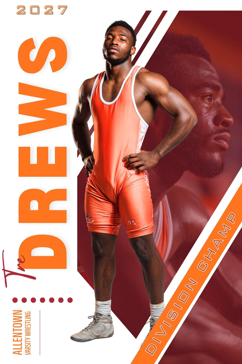 Dual Photo Wrestling Poster Template | Editable in Canva | 2:3