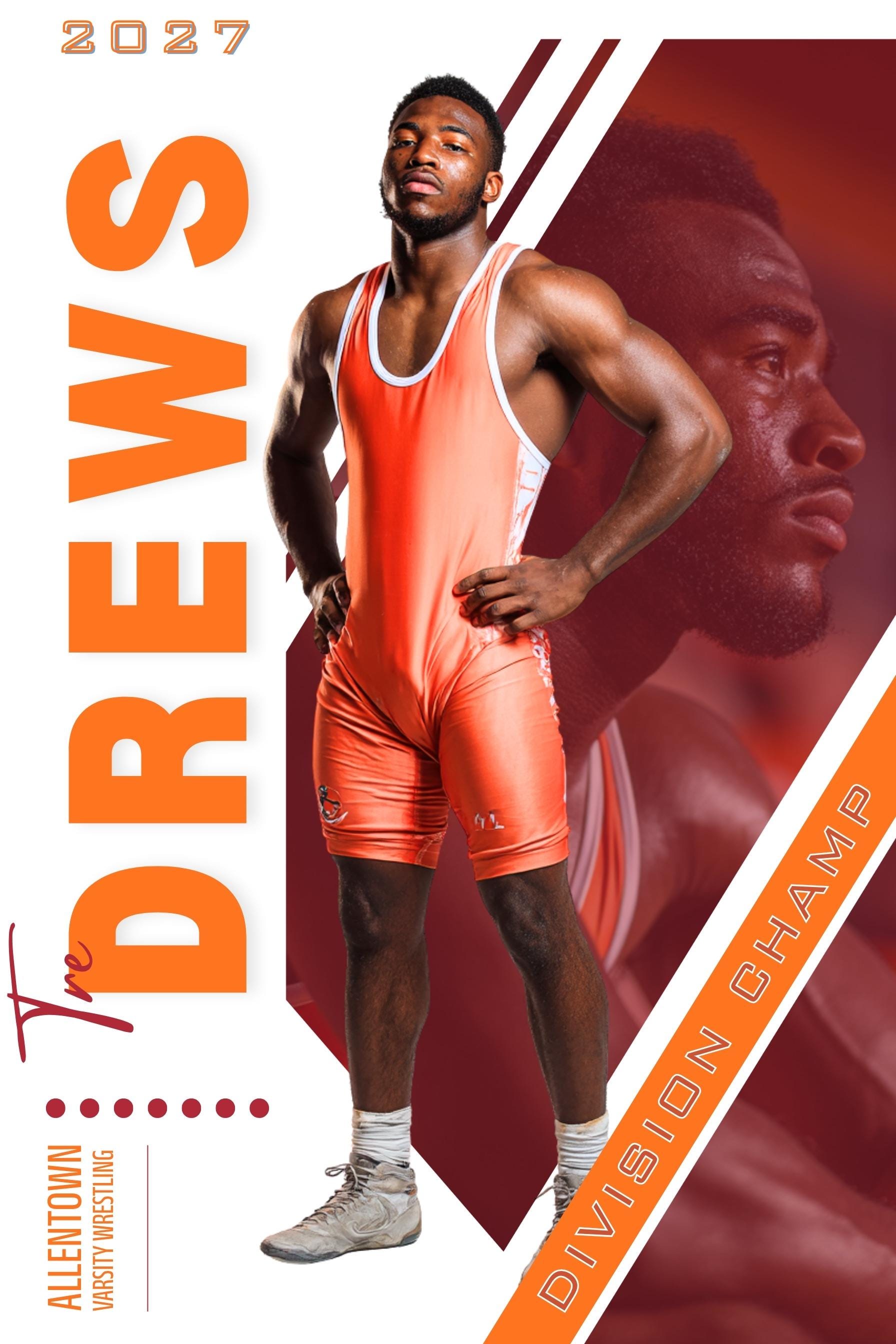 Dual Photo Wrestling Poster Template | Editable in Canva | 2:3