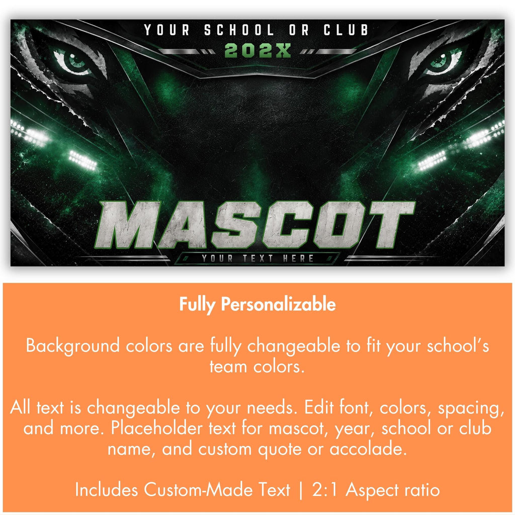 All Sports Team Banner Canva Template | Predator Eyes Showcase | 2:1