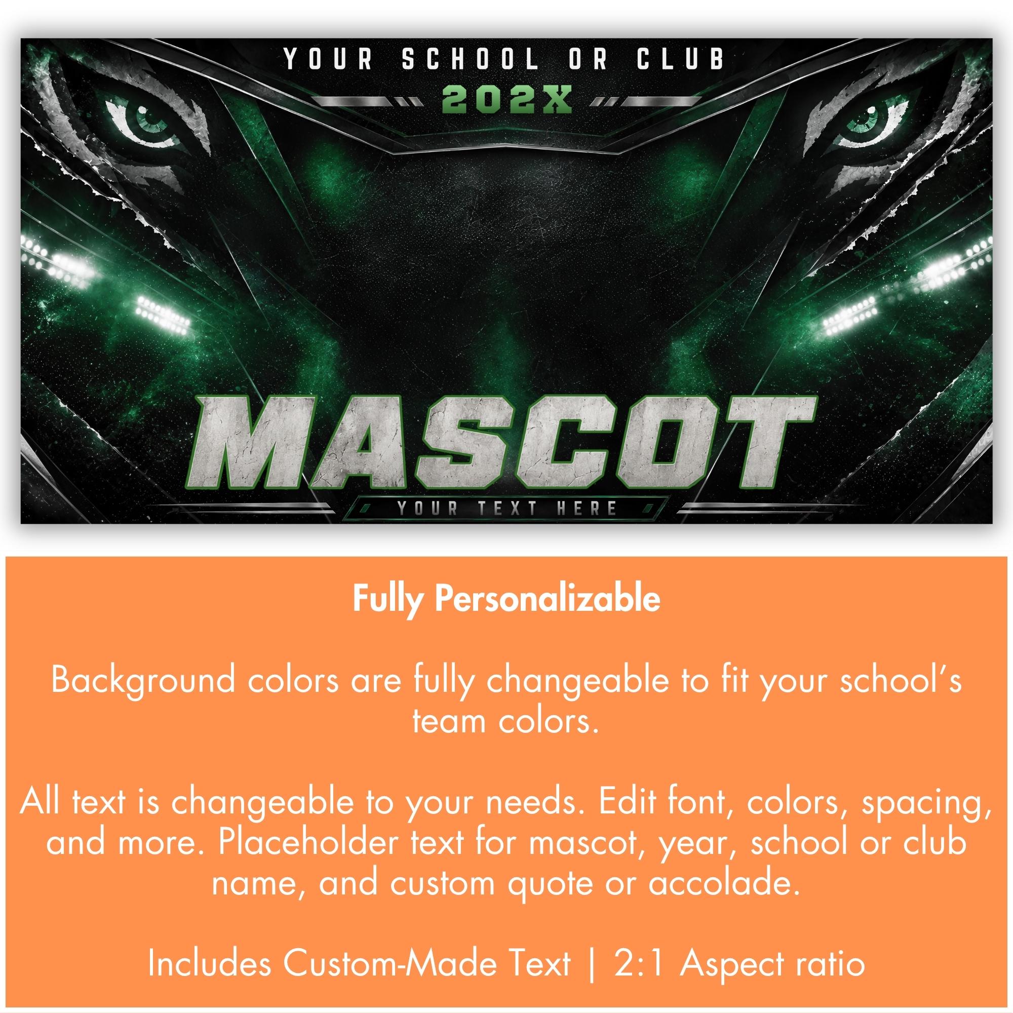 All Sports Team Banner Canva Template | Predator Eyes Showcase | 2:1