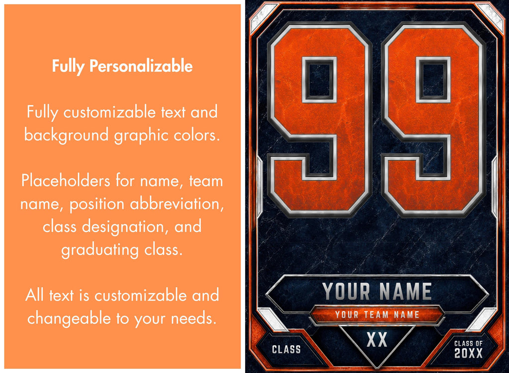 Baseball Trading Card Canva Template | Framed Industrial Design | 5:7