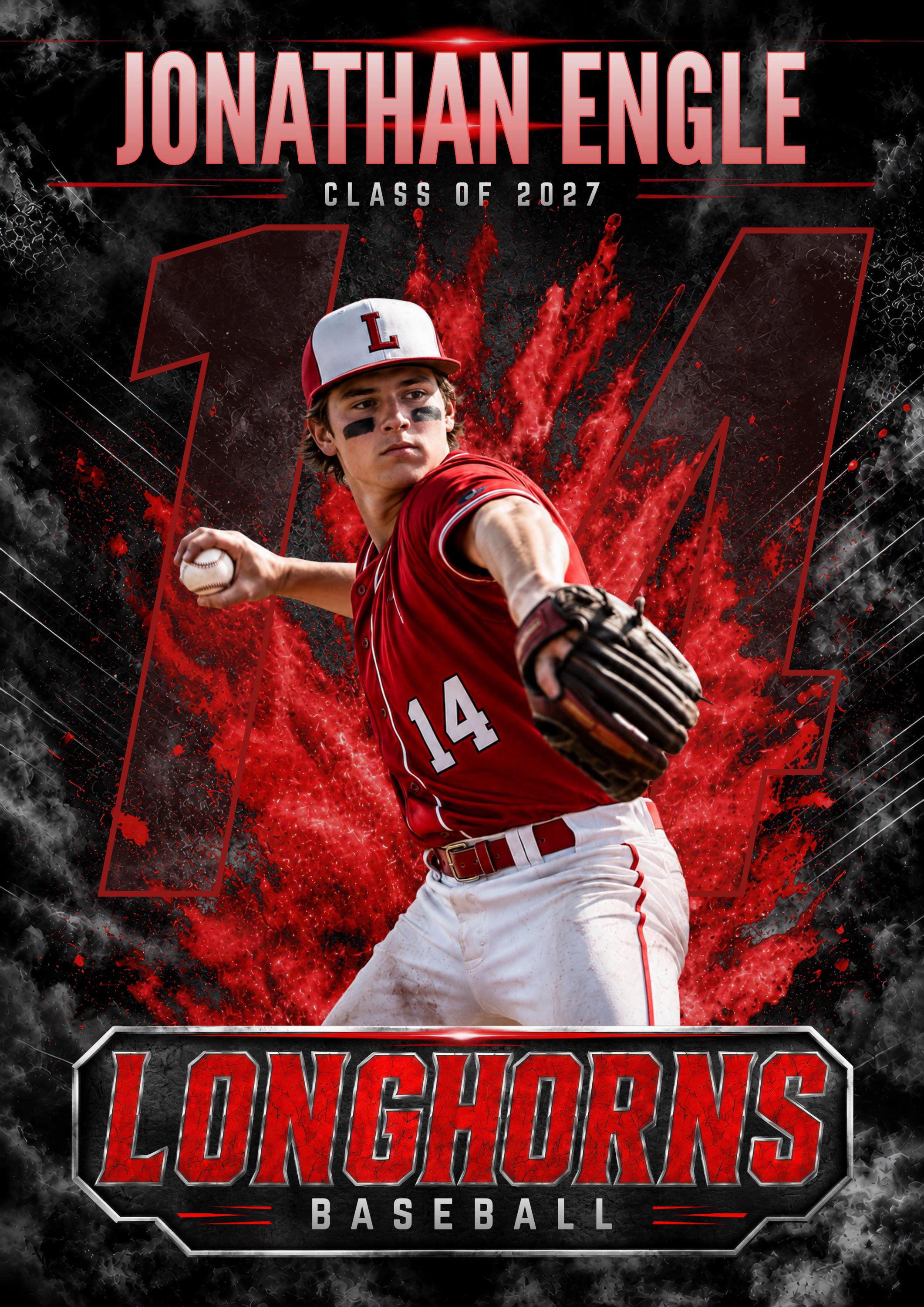 Baseball Card Canva Template | Gritty Color Explosion Design | 5:7