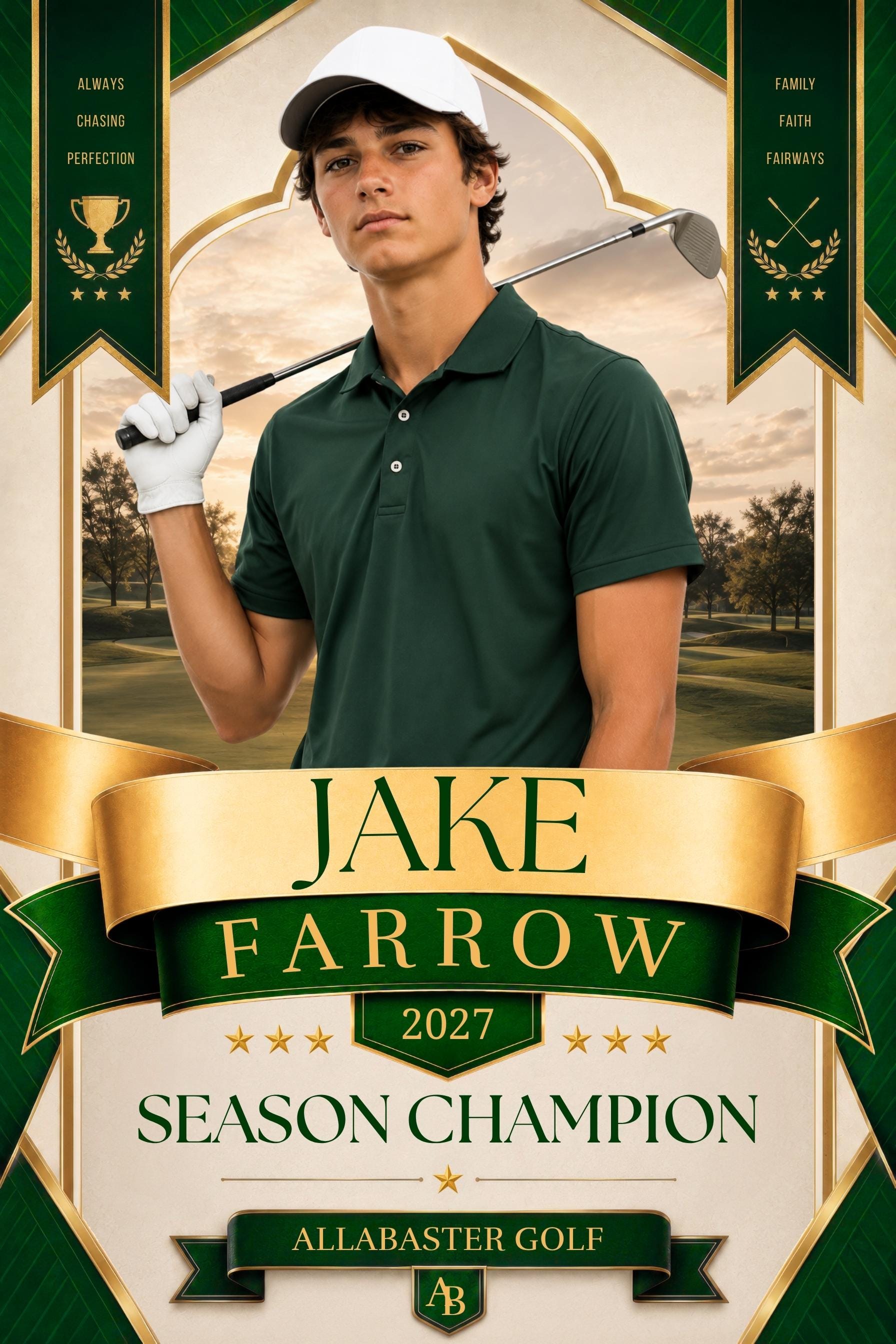 Golf Poster Template | Canva Template | Luxury Design | 2:3