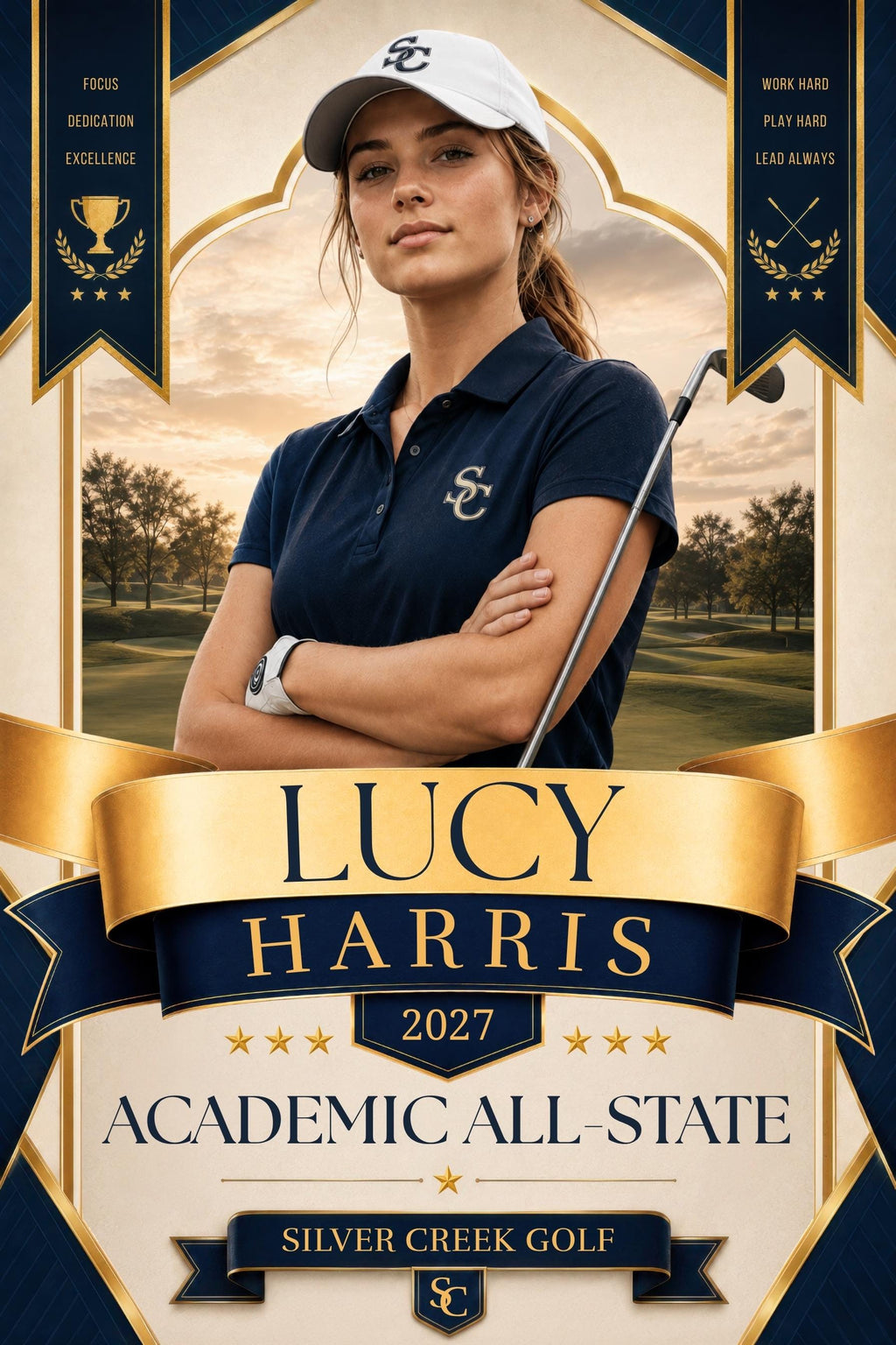 Golf Poster Template | Canva Template | Luxury Design | 2:3