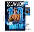 Editable water polo poster Canva template featuring dynamic water splash effects, oversized jersey number, customizable player information, and a modern 5:7 athlete recognition design.