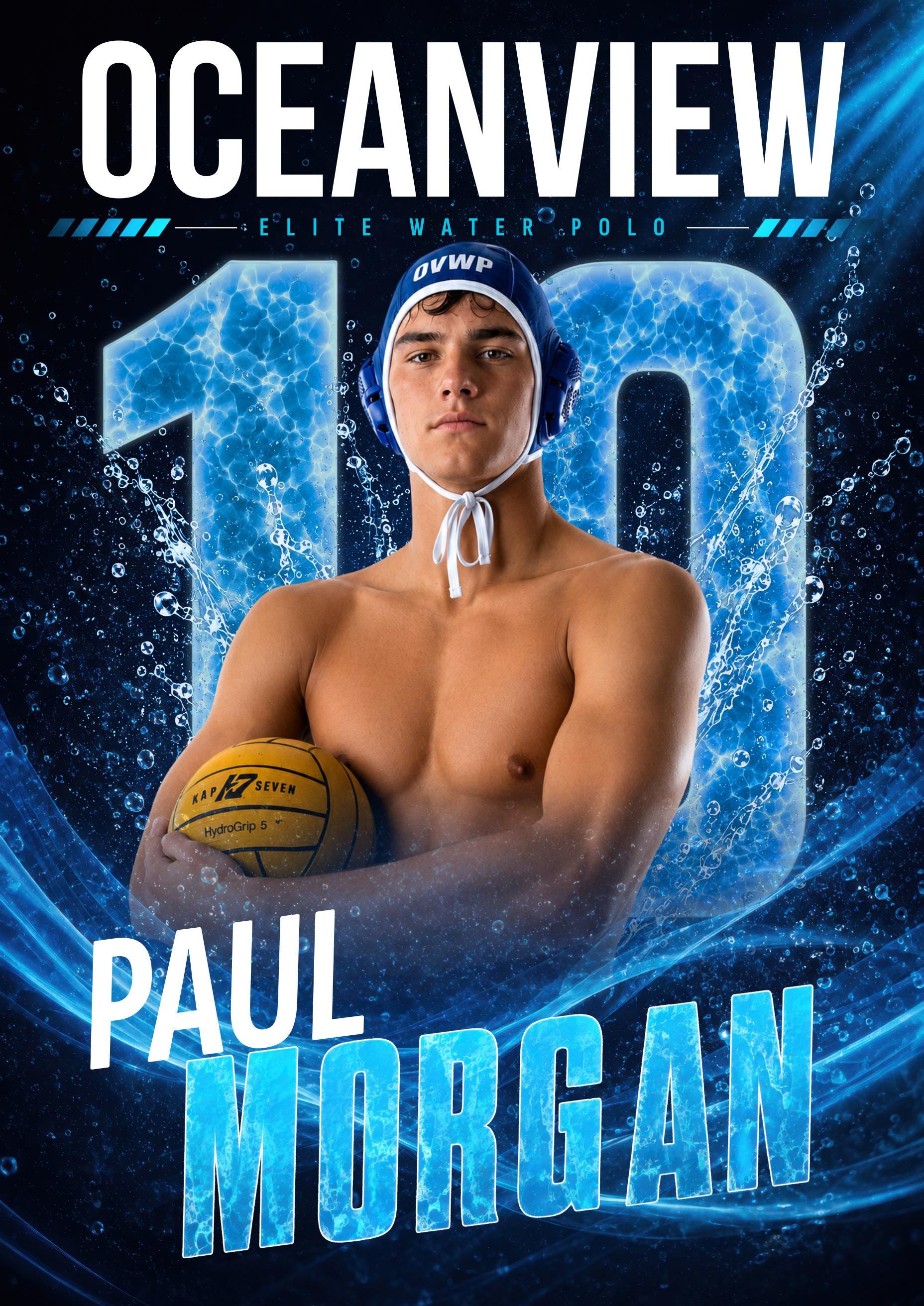 Water Polo Poster Template | Canva Template | Dynamic Splash Design | 5:7