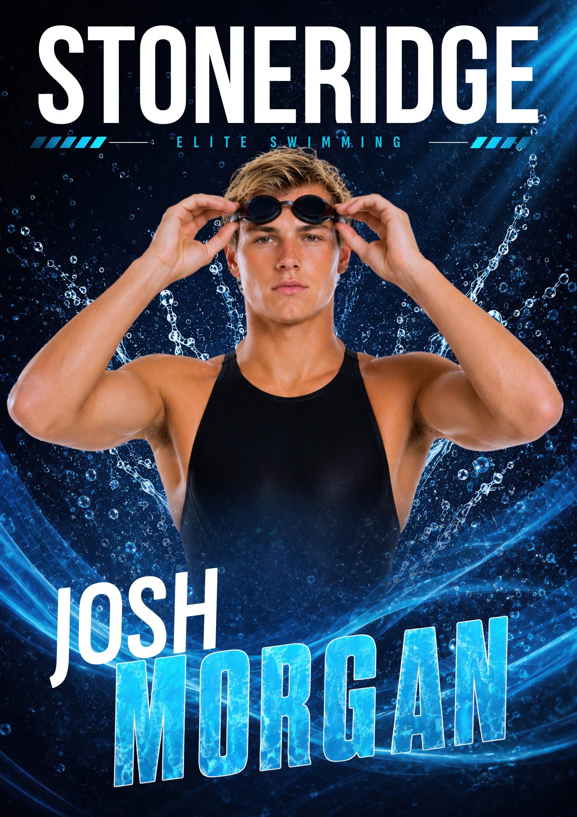 Swimming Poster Template | Canva Template | Dynamic Splash Design | 5:7
