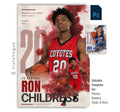 Editable basketball poster Photoshop template featuring dynamic smoke effects, oversized jersey number, customizable player information, and a modern 5:7 athlete recognition design.
