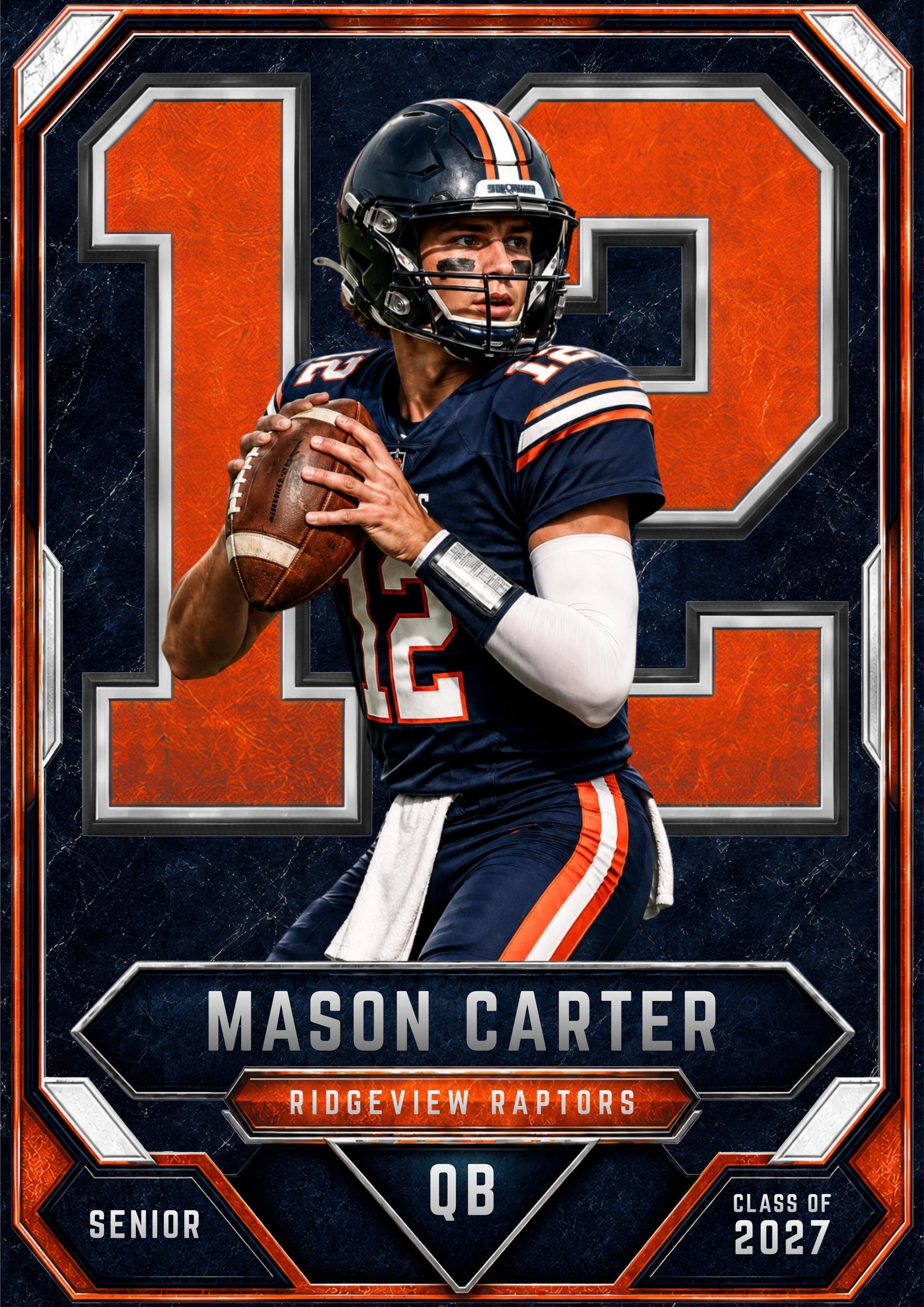 Football Trading Card Canva Template | Framed Industrial Design | 5:7