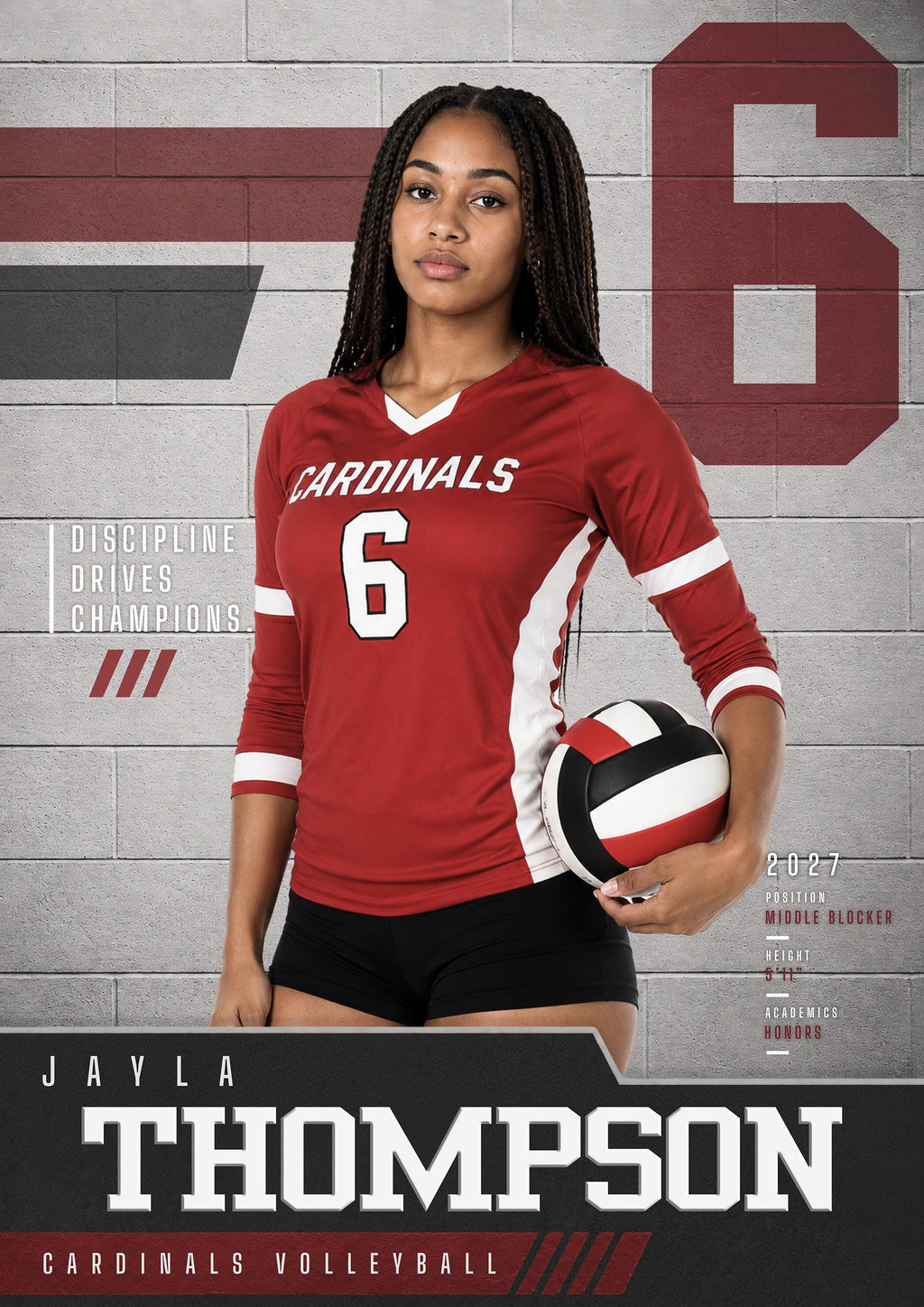 Volleyball Poster Photoshop Template | Gym Wall Design | 5:7