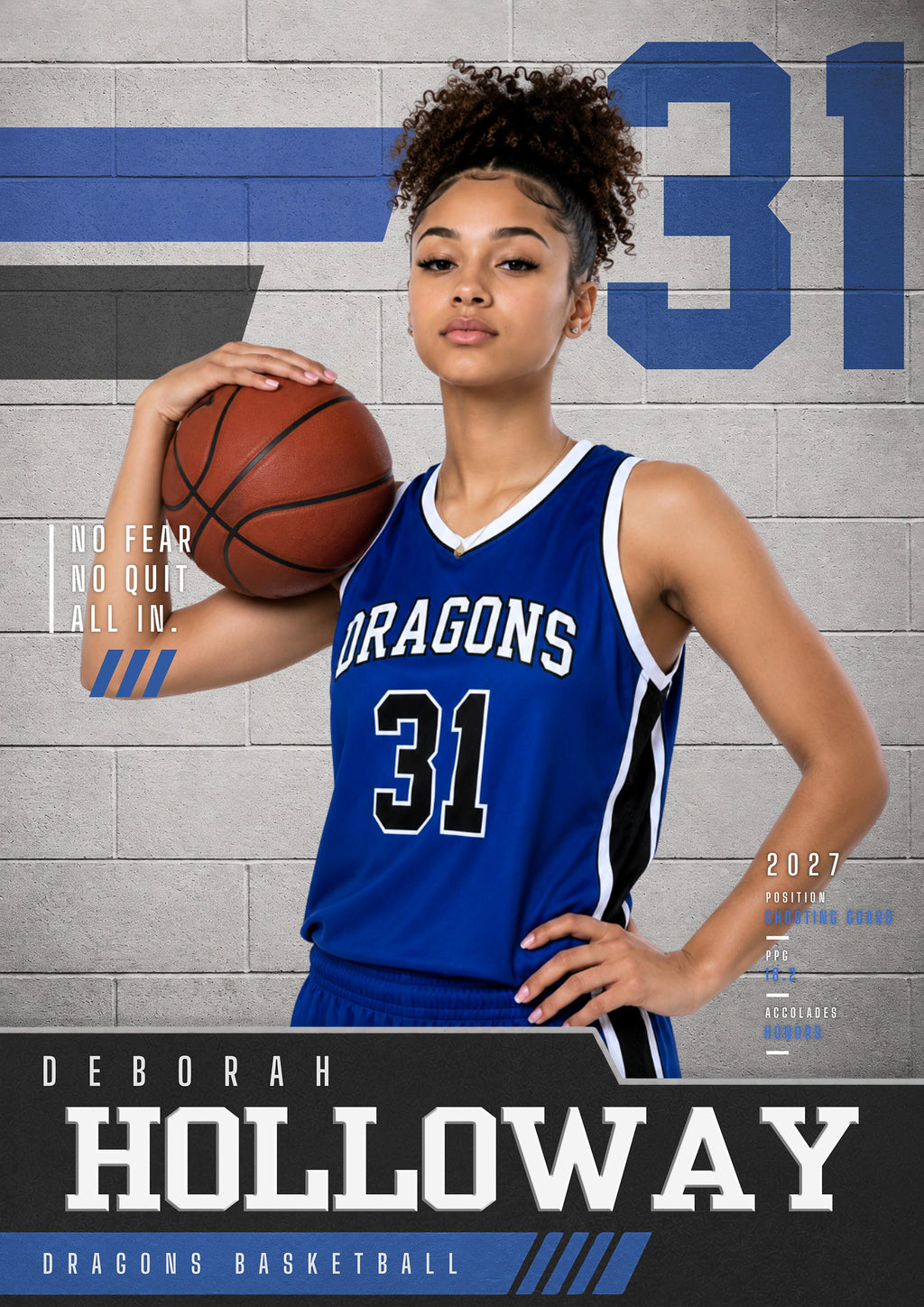Basketball Poster Photoshop Template | Gym Wall Design | 5:7