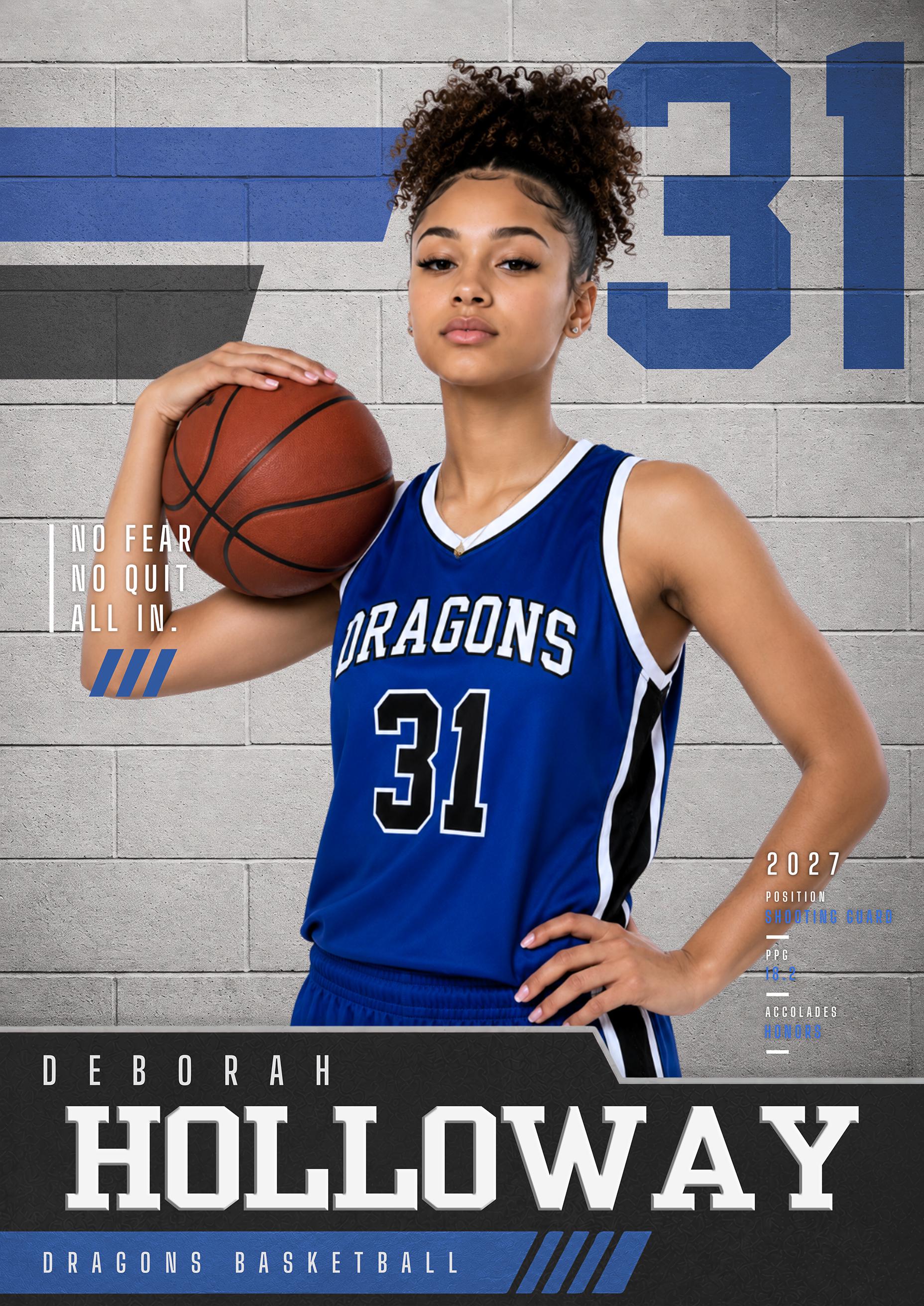 Basketball Poster Photoshop Template | Gym Wall Design | 5:7