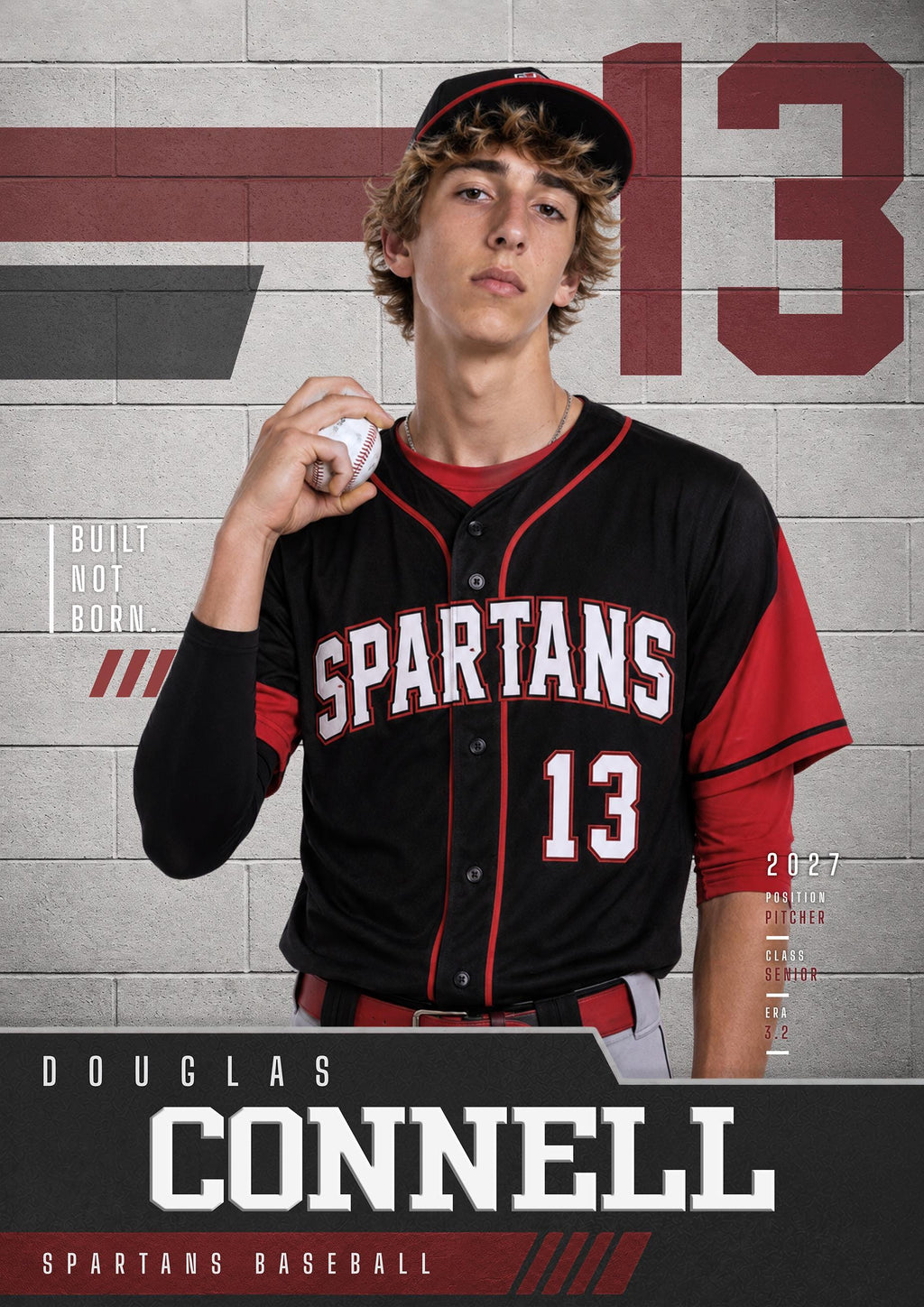 Baseball Poster Photoshop Template | Gym Wall Design | 5:7