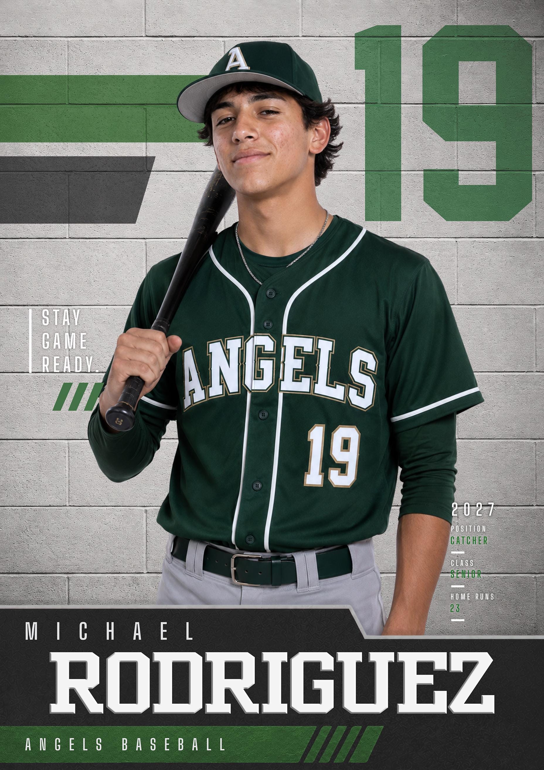 Baseball Poster Photoshop Template | Gym Wall Design | 5:7
