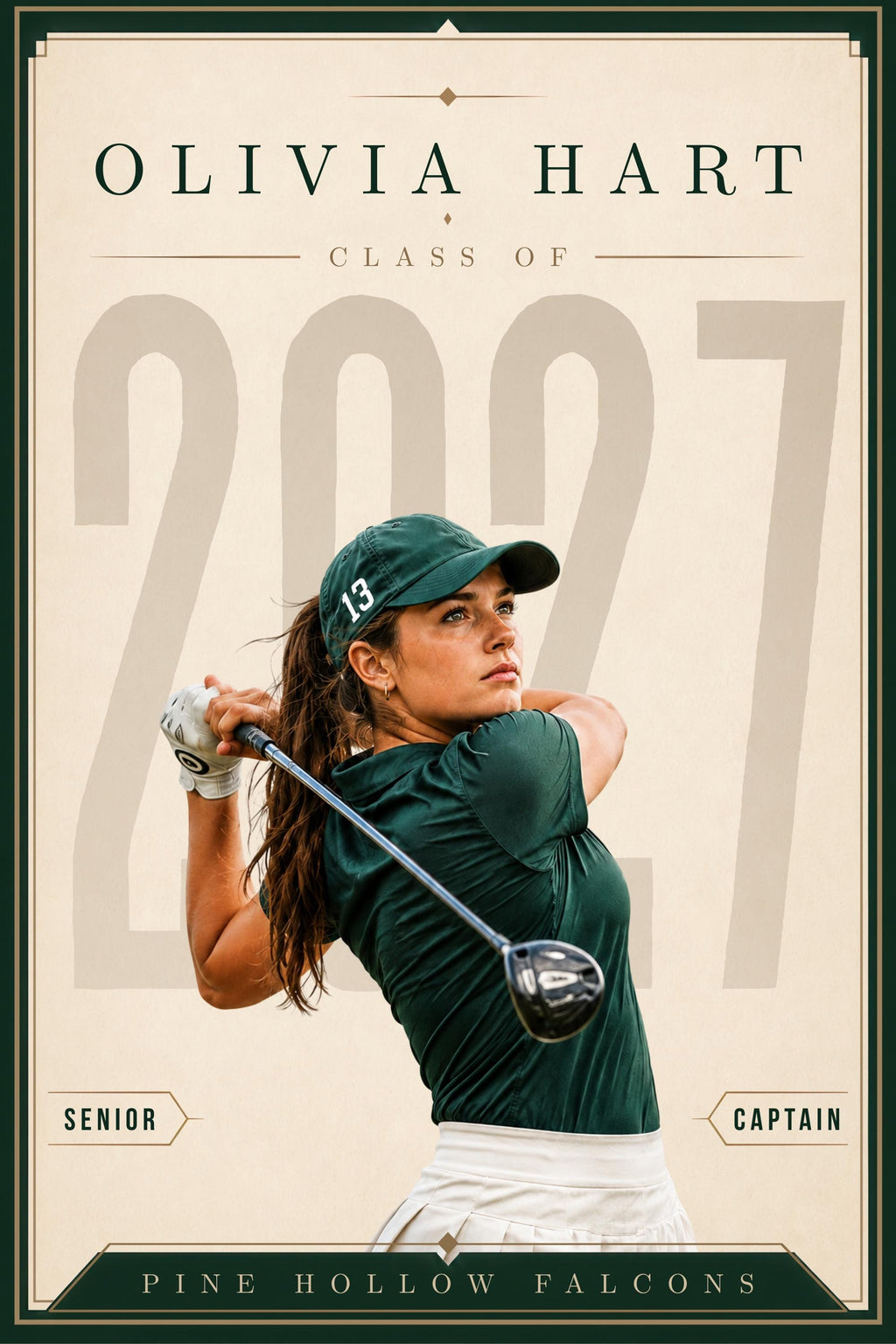 Golf Poster Template | Canva Template | Classic Design | 2:3