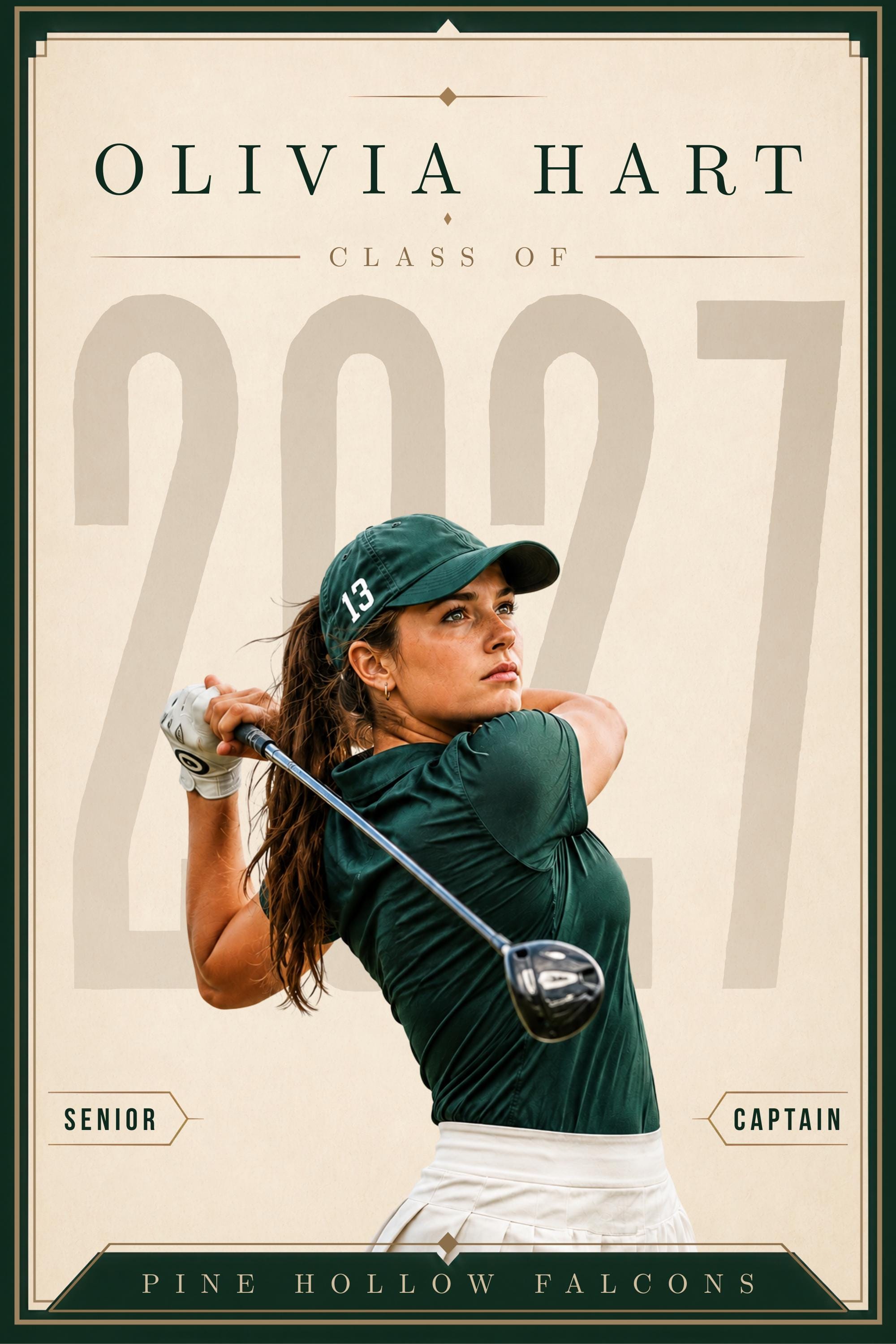 Golf Poster Template | Canva Template | Classic Design | 2:3