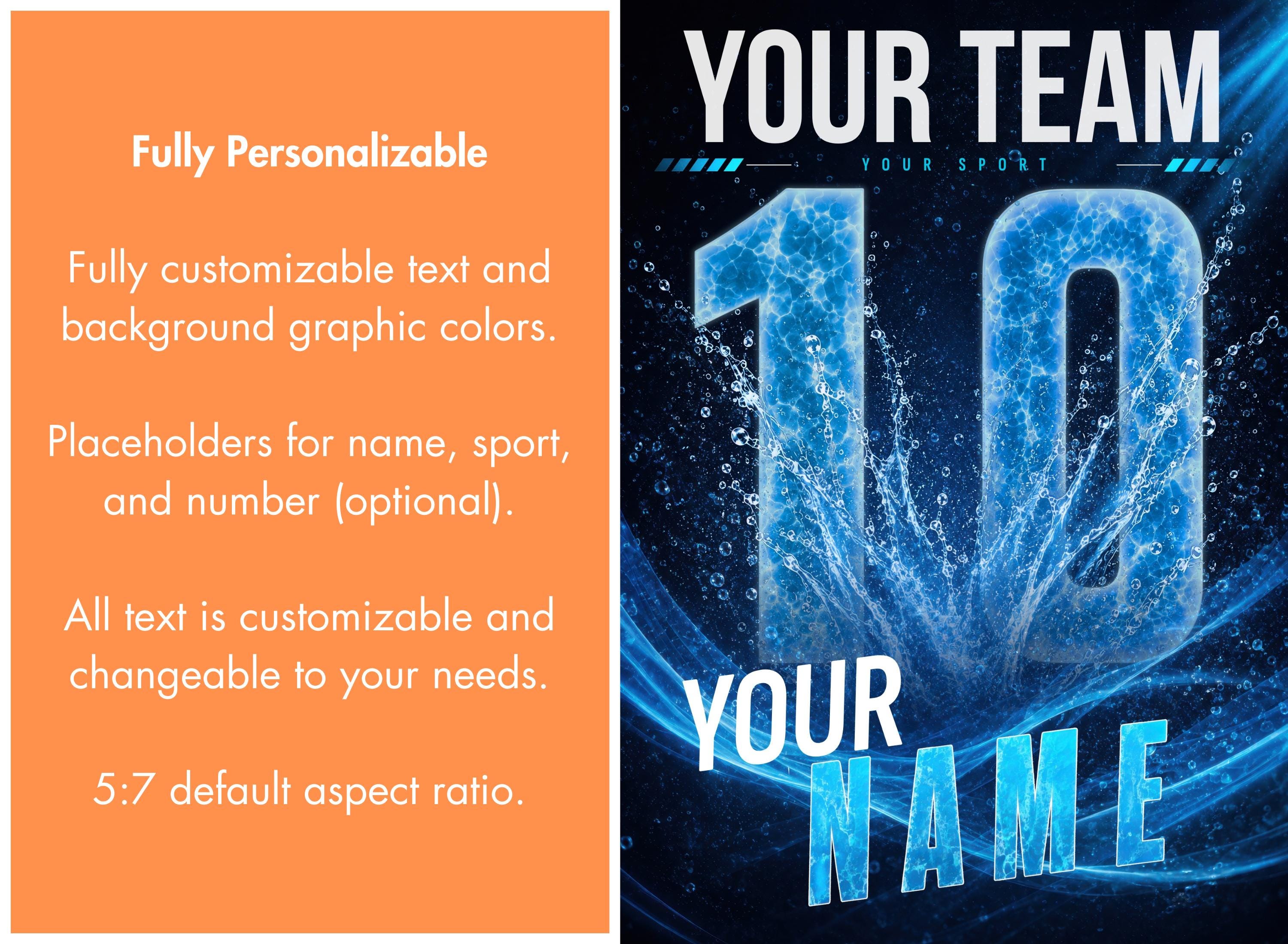 Water Polo Poster Template | Canva Template | Dynamic Splash Design | 5:7