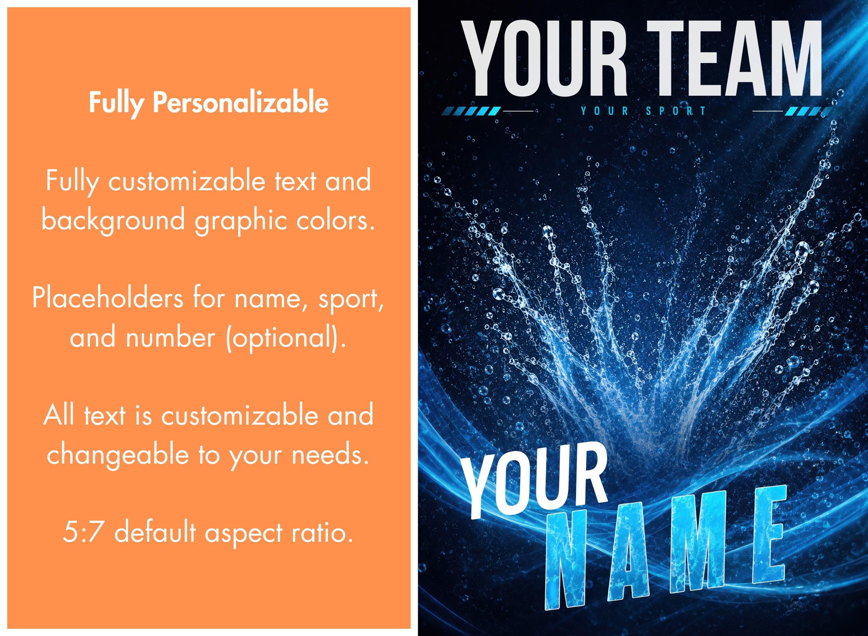 Swimming Poster Template | Canva Template | Dynamic Splash Design | 5:7