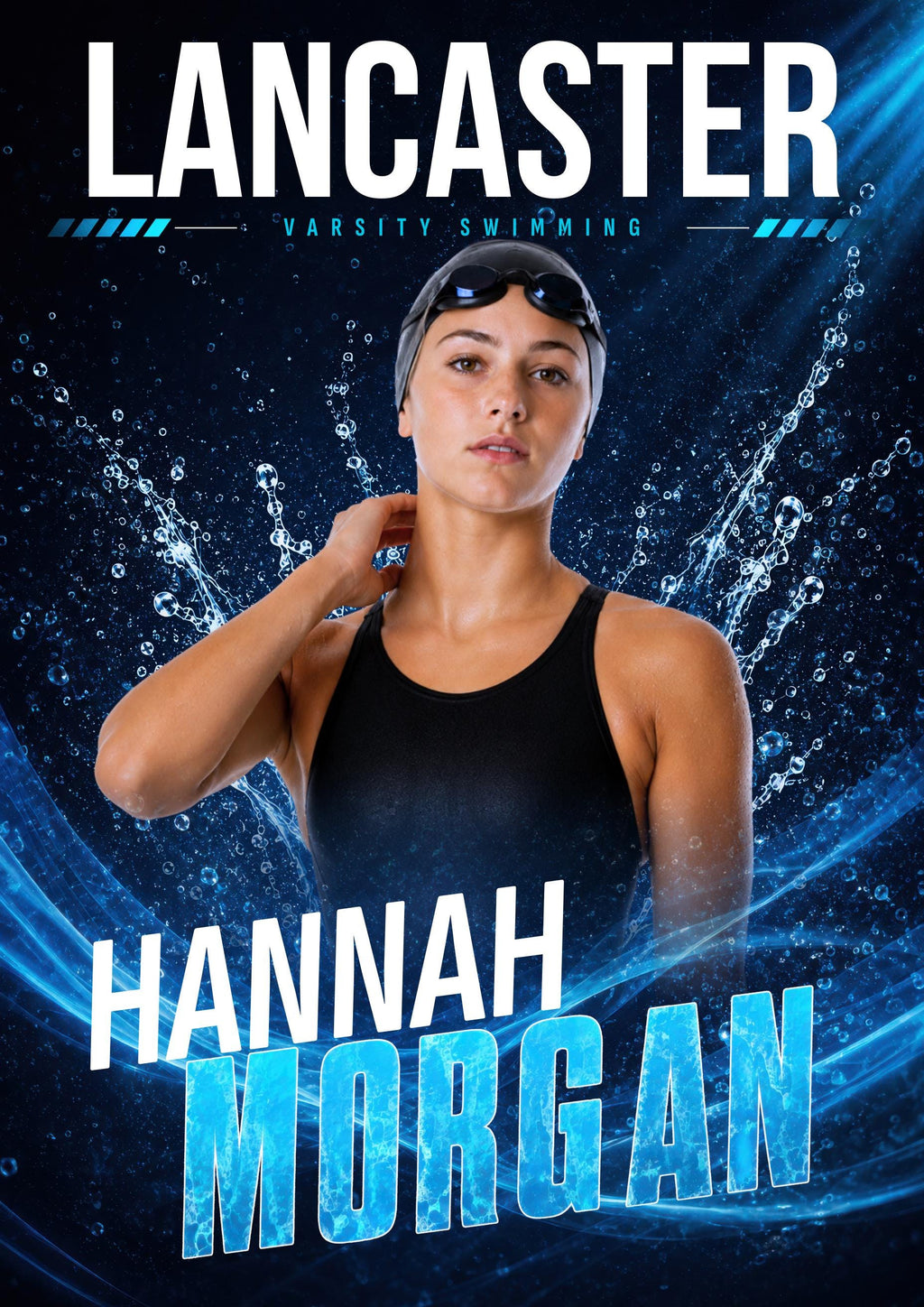Swimming Poster Template | Canva Template | Dynamic Splash Design | 5:7